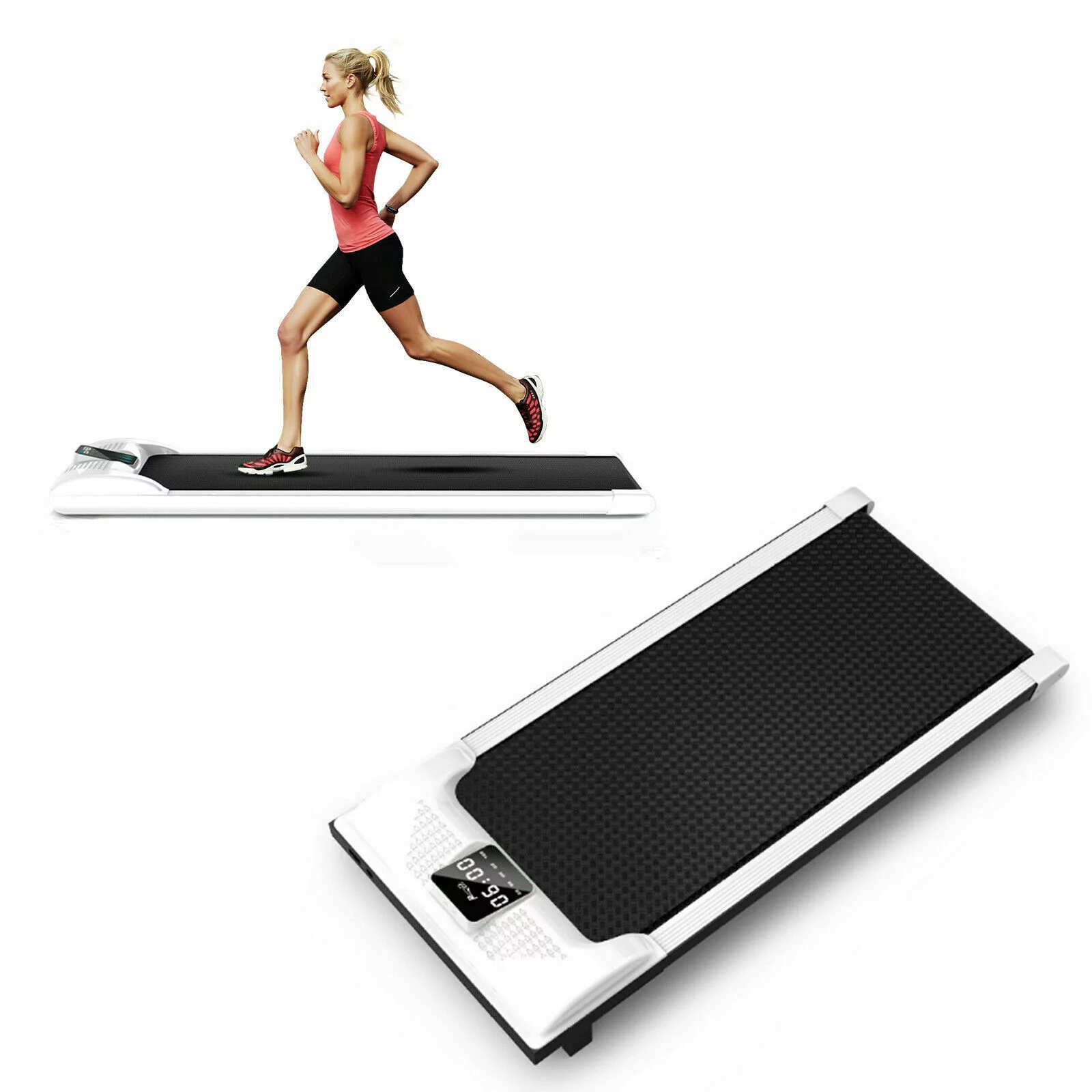 Miumaeov Portable Electric Walking Pad Treadmill Fitness LCD Display Home 0.5HP 1-6KM/Hour