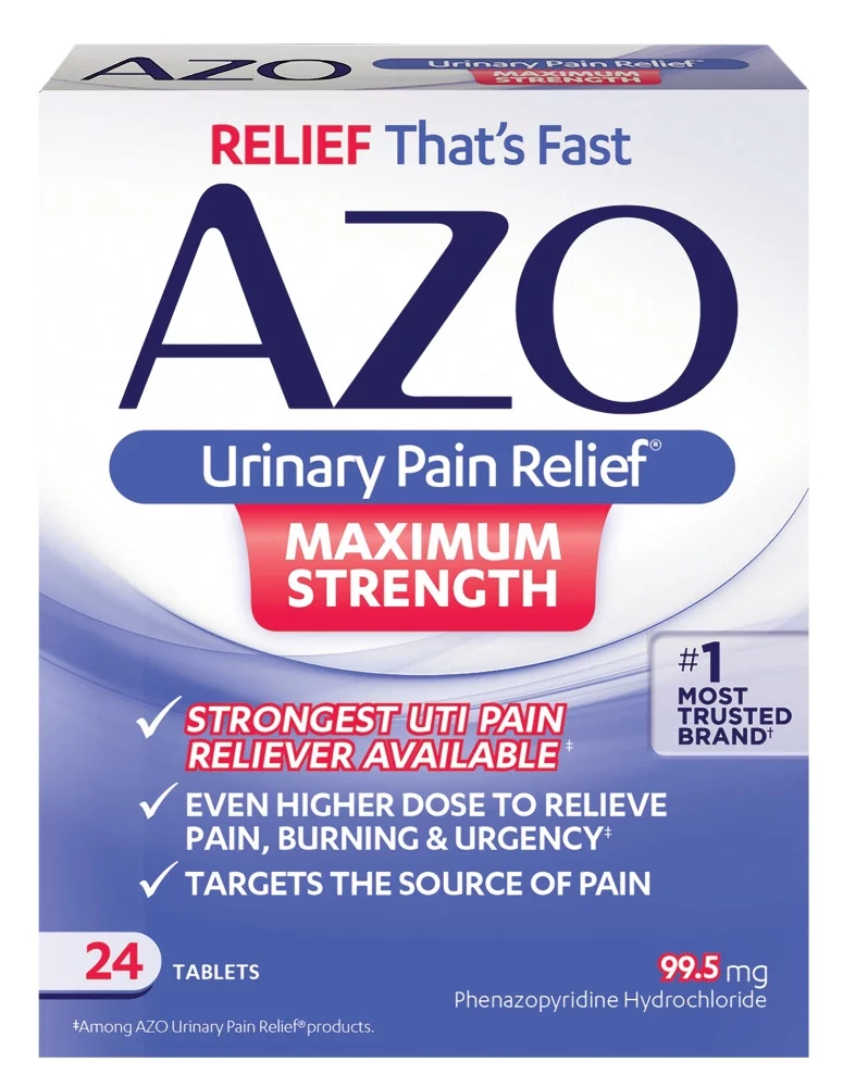 AZO Urinary Pain Relief Maximum Strength, Fast relief, #1 Most Trusted Brand, 24 Tablets