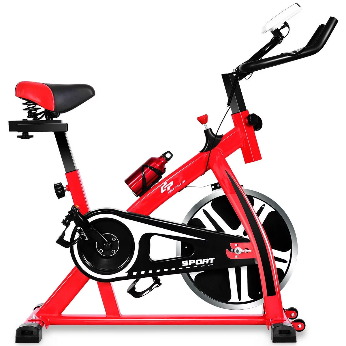 Costway Adjustable Exercise Bike Bicycle Cycling Cardio Fitness LCD w/ 18lb Flywheel