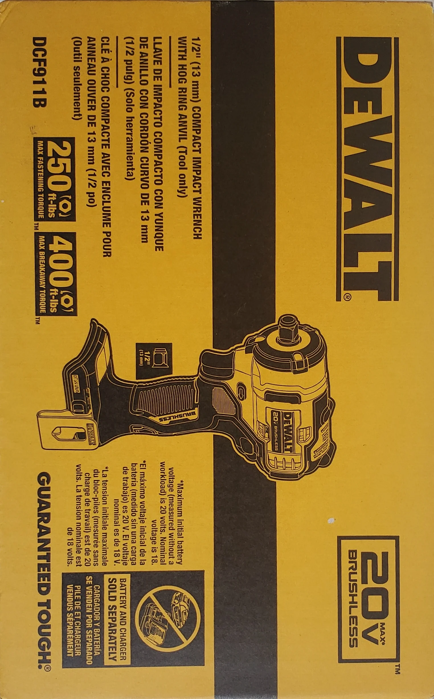 Dewalt DCF911B 20V MAX 1/2″ Cordless Impact Wrench