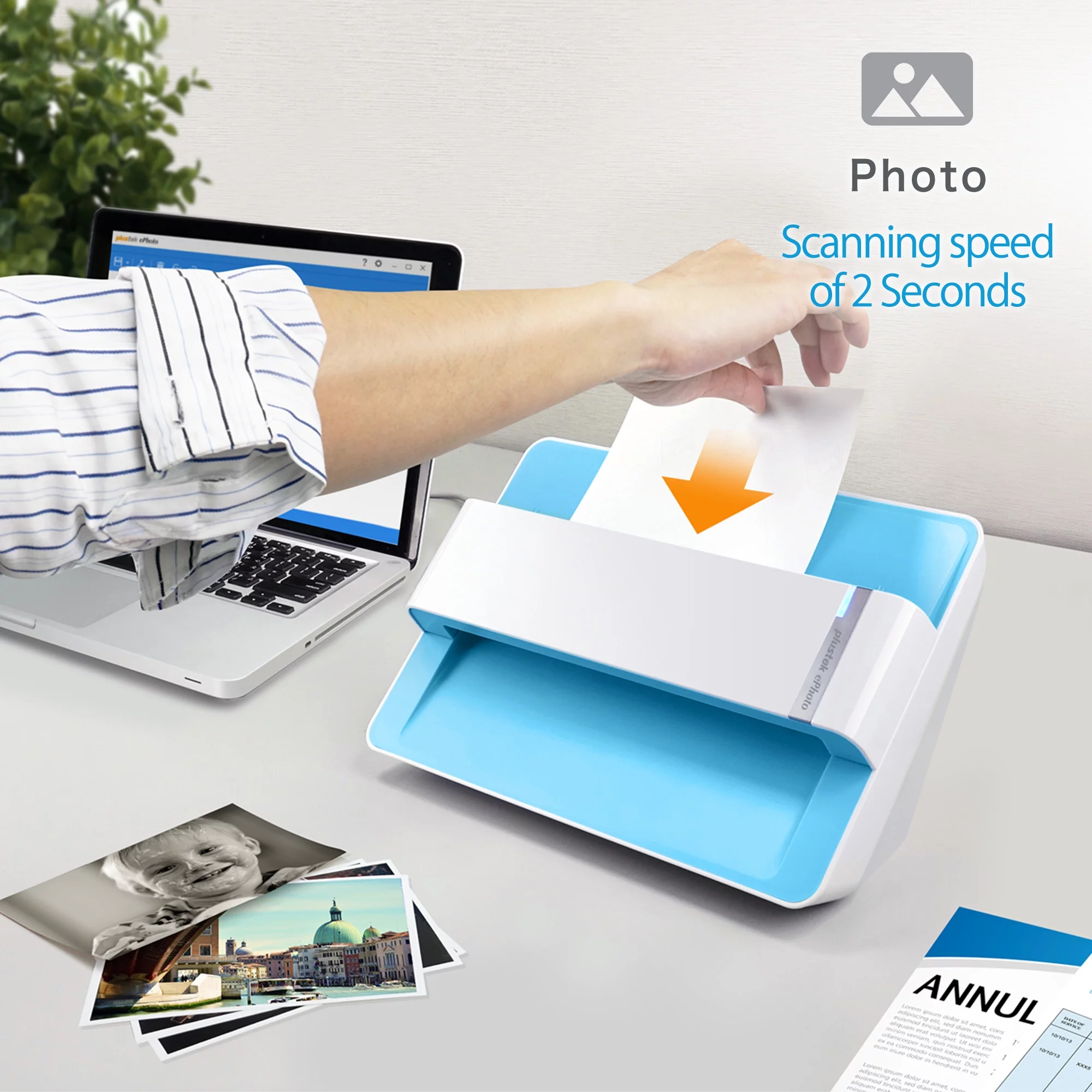 Plustek Photo Scanner – ephoto Z300, Scan 4×6 Photo in 2sec, Auto Crop and Deskew with CCD Sensor. Support Mac and PC