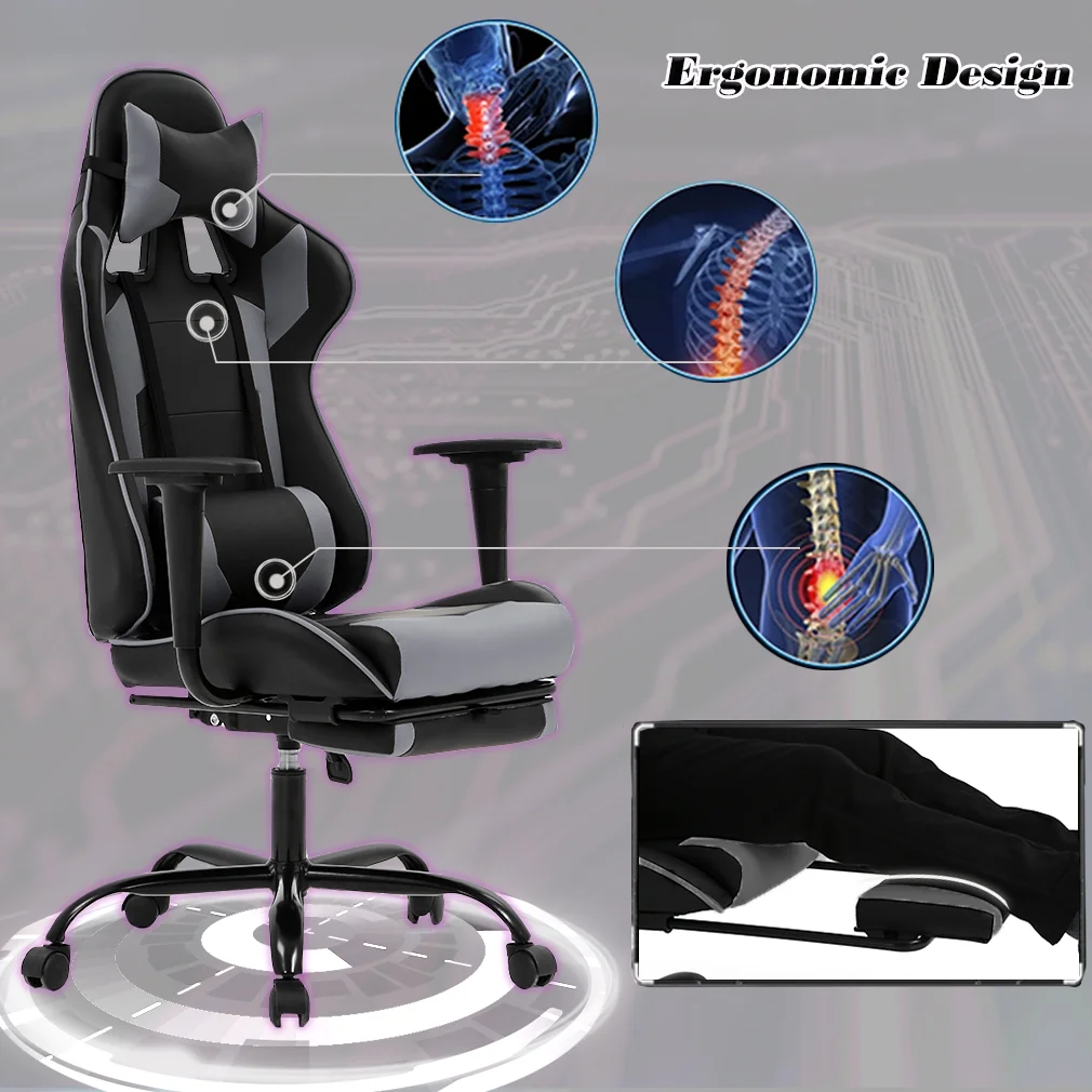 Gaming Chair Racing Style High-Back Office Chair Ergonomic Swivel Chair