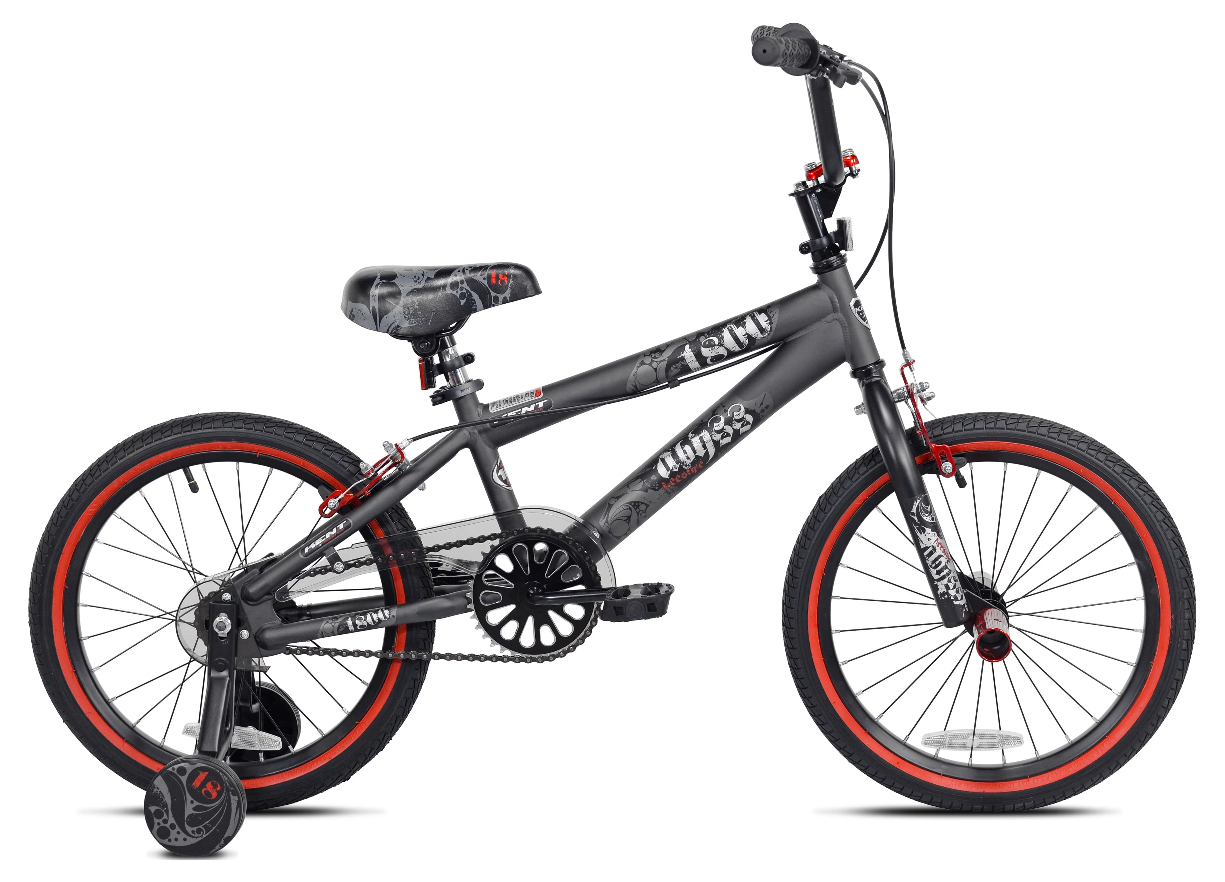 Kent 18 In. Abyss Boy’s Freestyle BMX Bike, Charcoal Gray