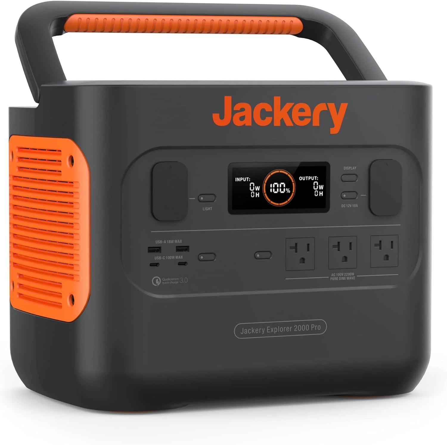 Jackery Explorer 2000 PRO Portable Power Station, 2160Wh Capacity with 3x2200W AC Outlets (Solar Panel Optional)