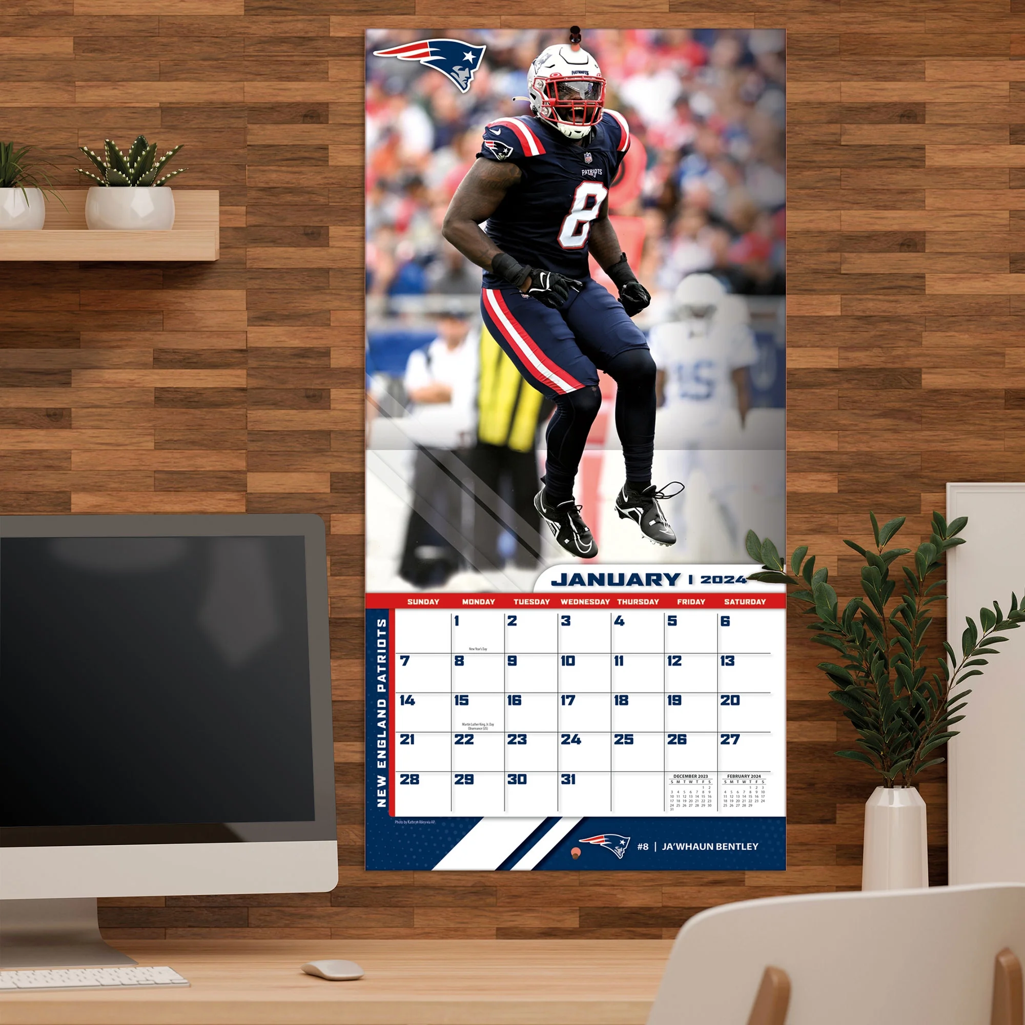 New England Patriots 2024 12×12 Team Wall Calendar (Other)