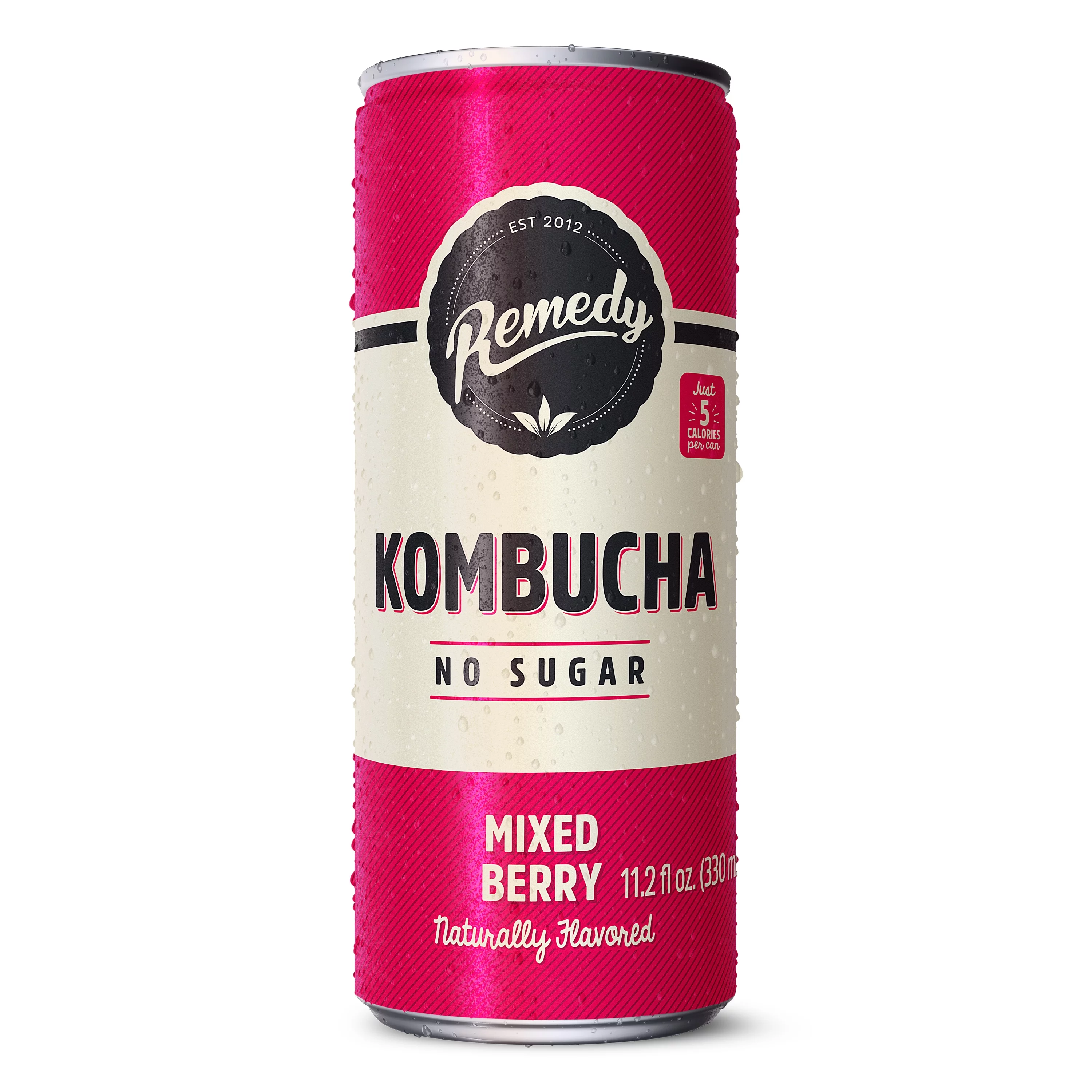 Remedy Kombucha Mixed Berry Low Calorie Sugar Free, 12 Pk, 11.2 oz Cans