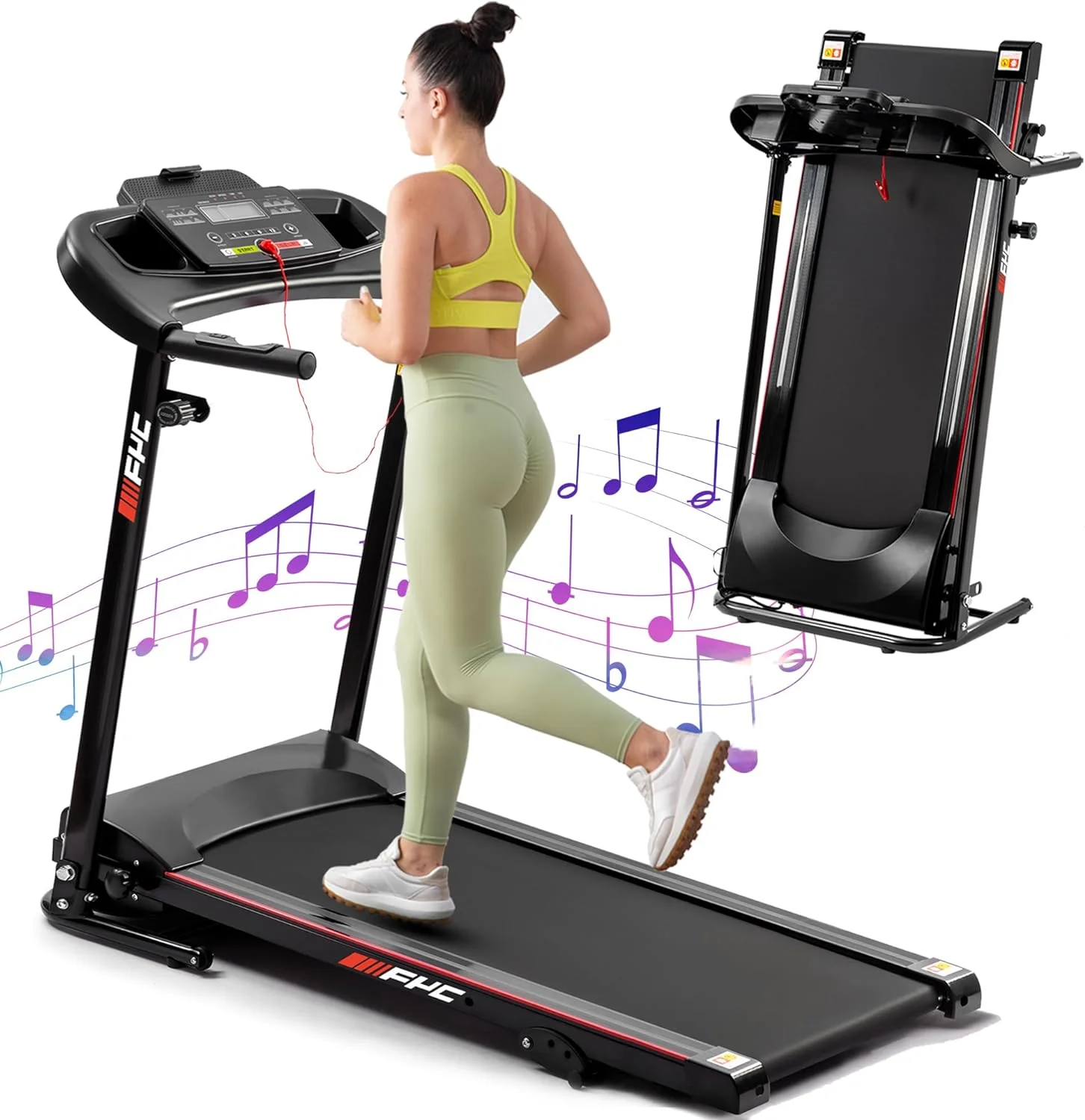 Clearance Folding Treadmill with Incline Electric Motorized Running Machine with 16″ Belt with Manual Incline 265lbs Max. Weight with 12 Preset Programs Perfect for Home Use