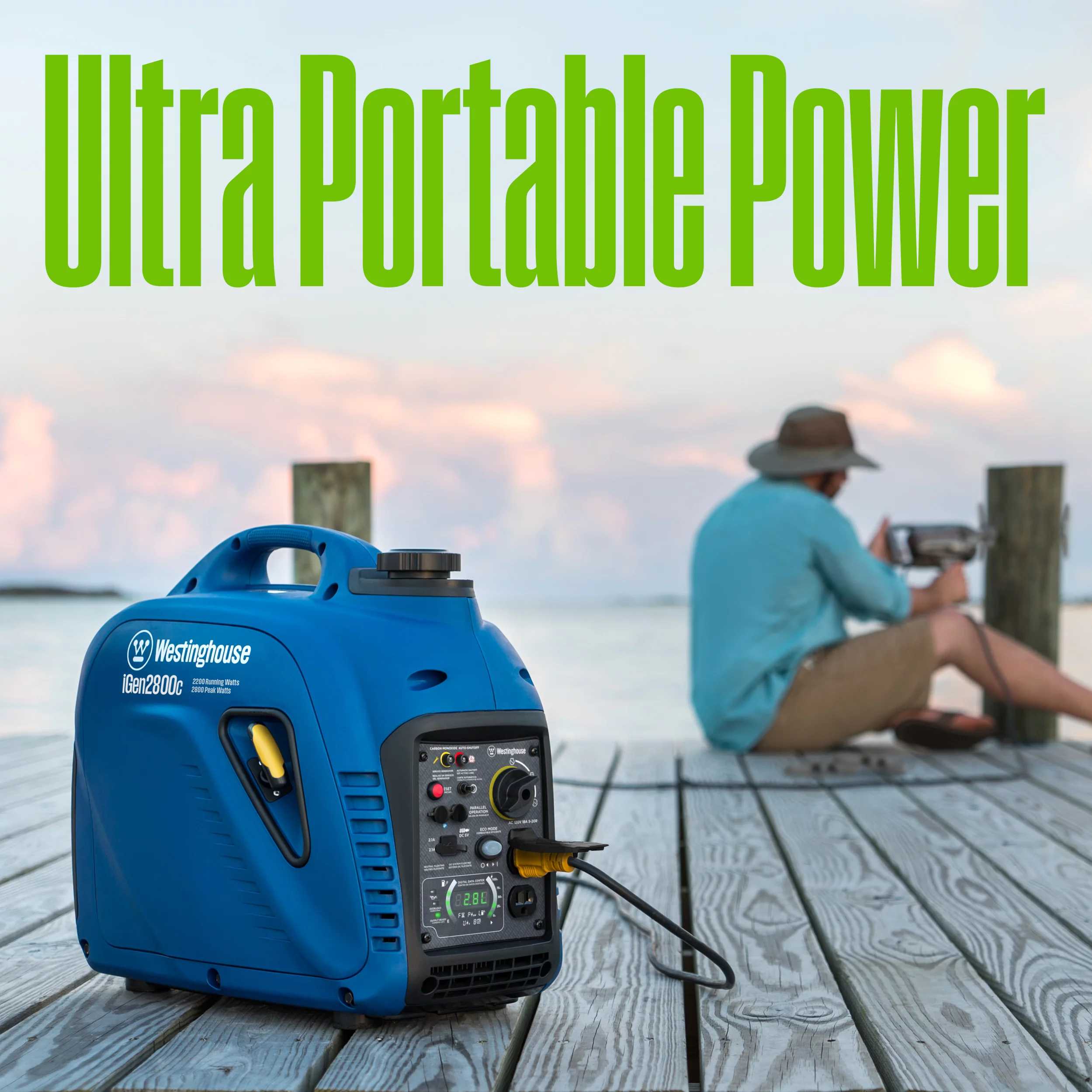 Westinghouse 2800 Peak Watt Portable Gas Powered Inverter Generator with CO Sensor