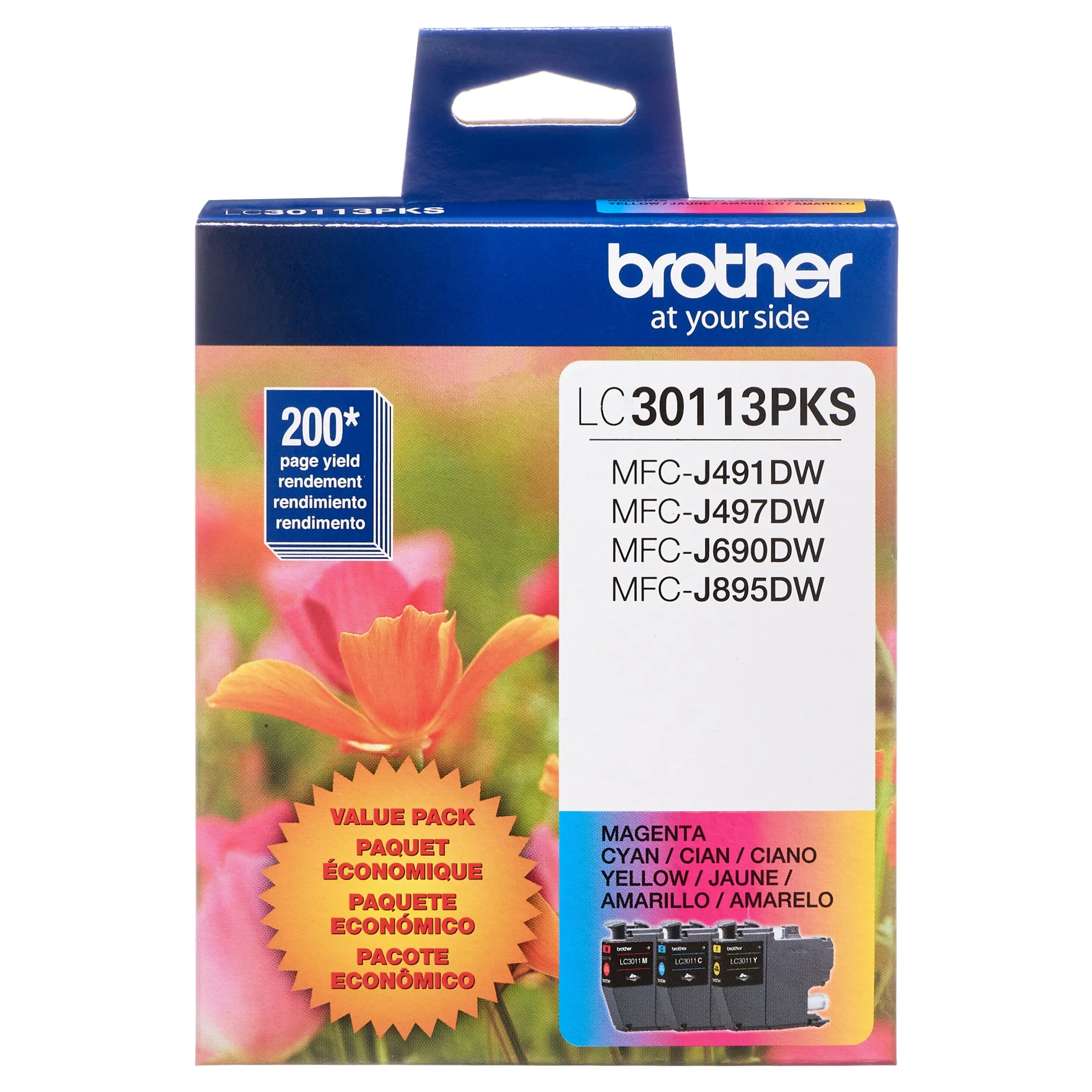 Brother Genuine LC30113PKS Standard-yield Color Printer Ink Cartridges