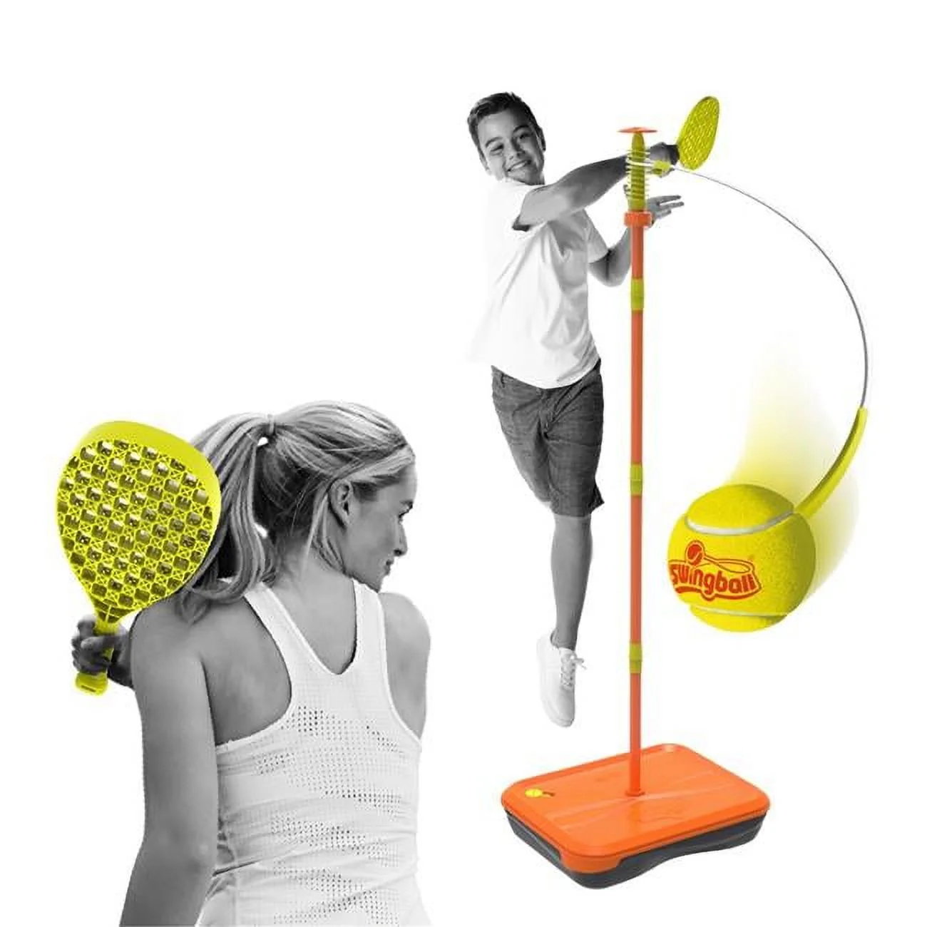 Mookie MK7285 Swingball Tennis Set Tournament All Surface, Orange & Yellow