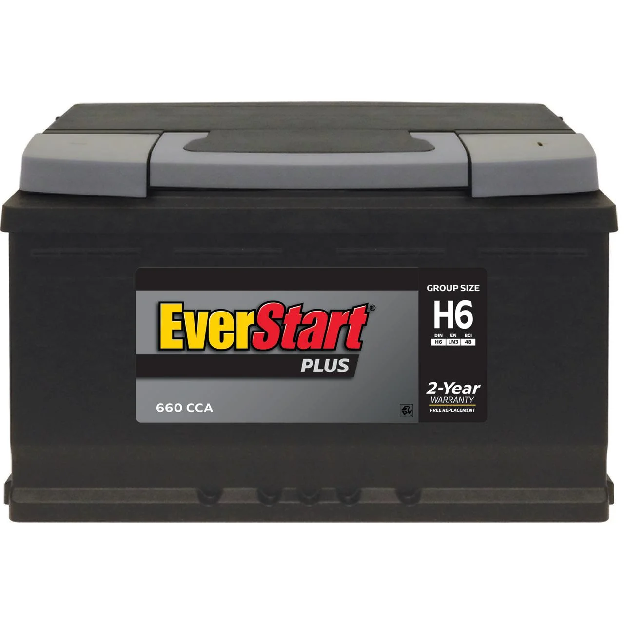 EverStart Plus Lead Acid Automotive Battery, Group Size H6 / LN3 / 48 12 Volt, 660 CCA