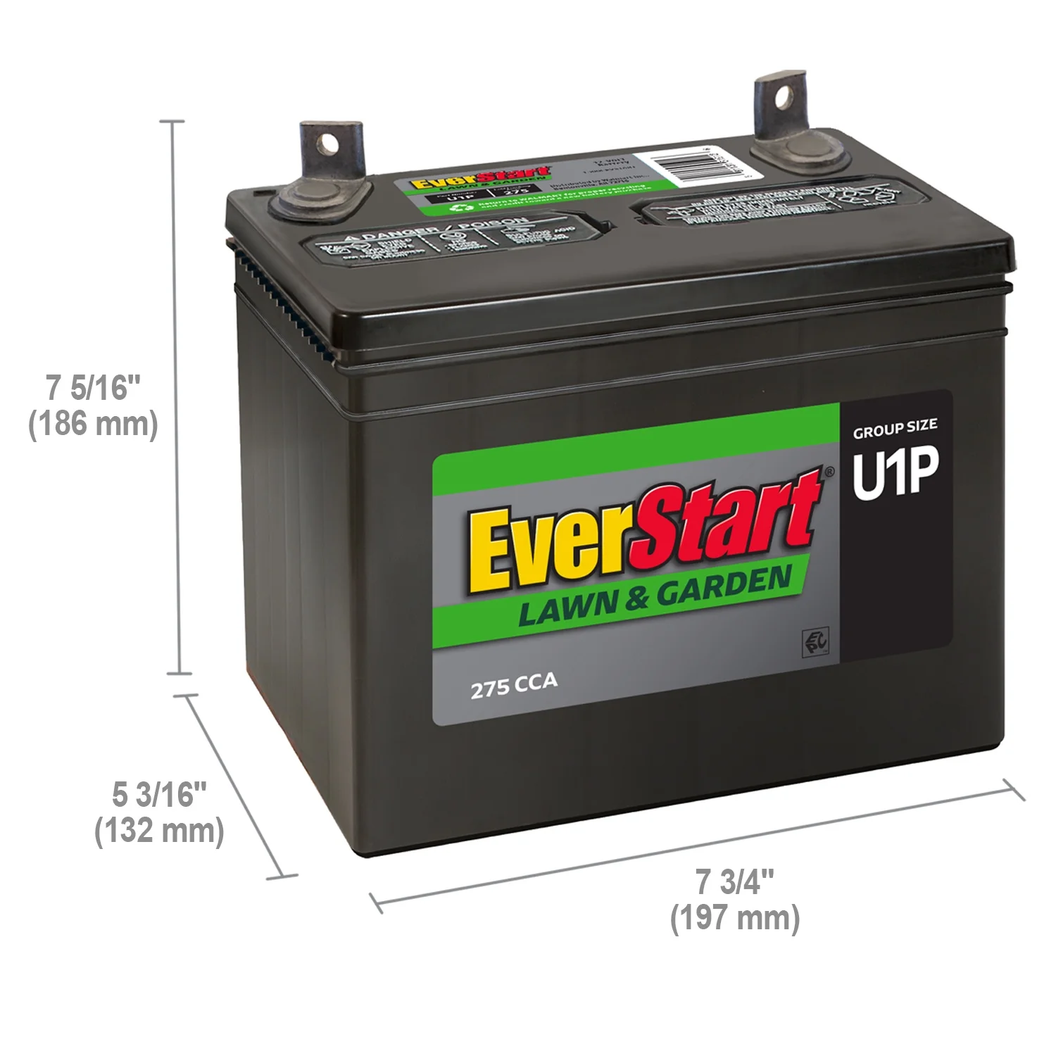 EverStart Lawn and Garden Lead Acid Battery, Group Size U1P 12 Volt, 275 CCA