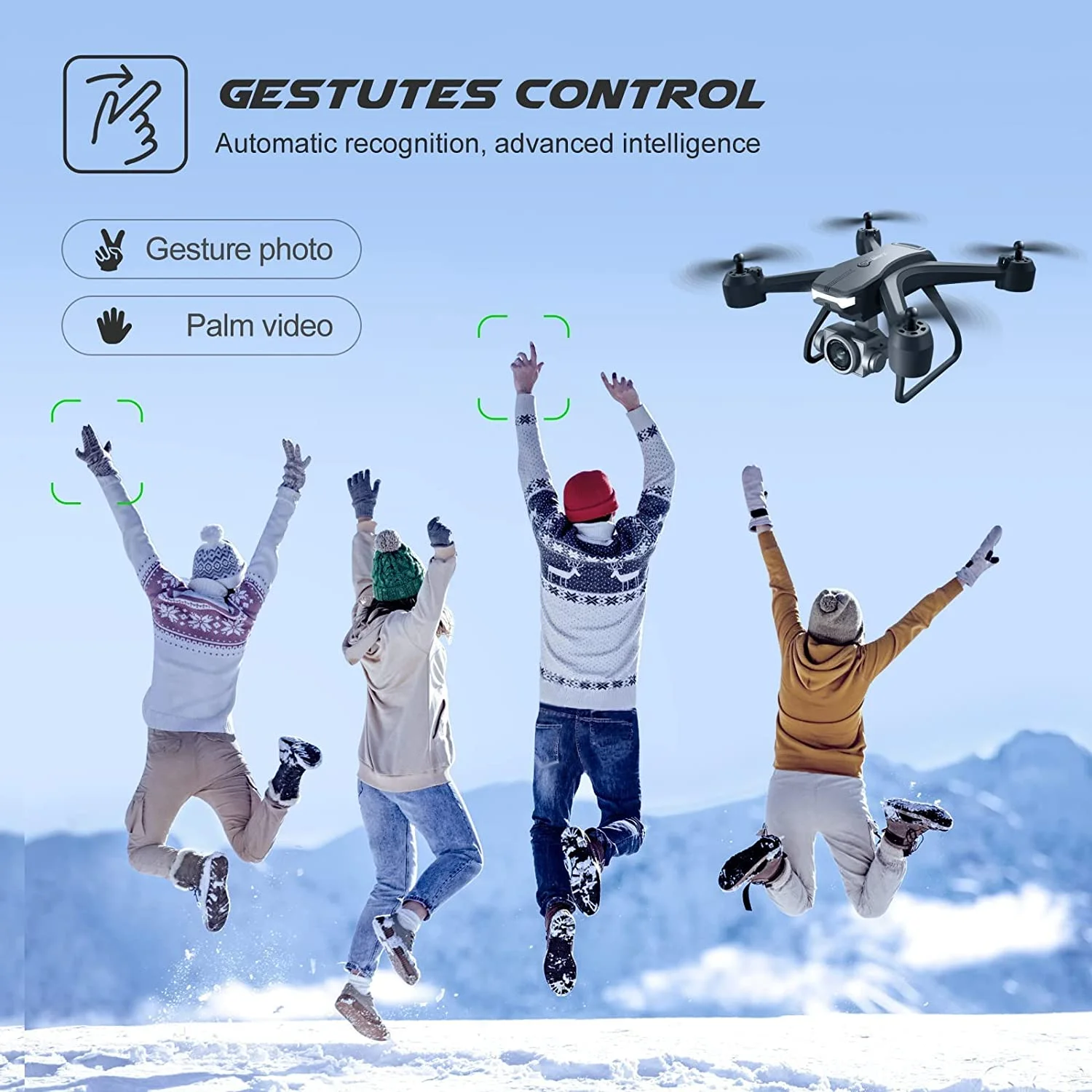 4DRC V14 Drone with 1080P HD Camera Live Video 120??Wide-Angle Wifi Altitude Hold, 3D Flip 2 Batteries Black