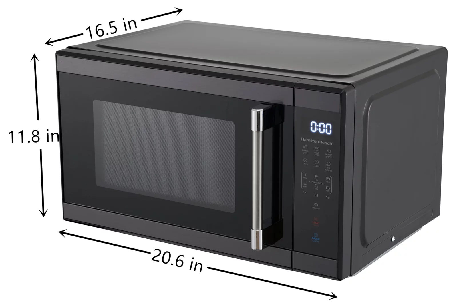 Hamilton Beach 1.1 cu ft Countertop Microwave Oven in Stainless Steel