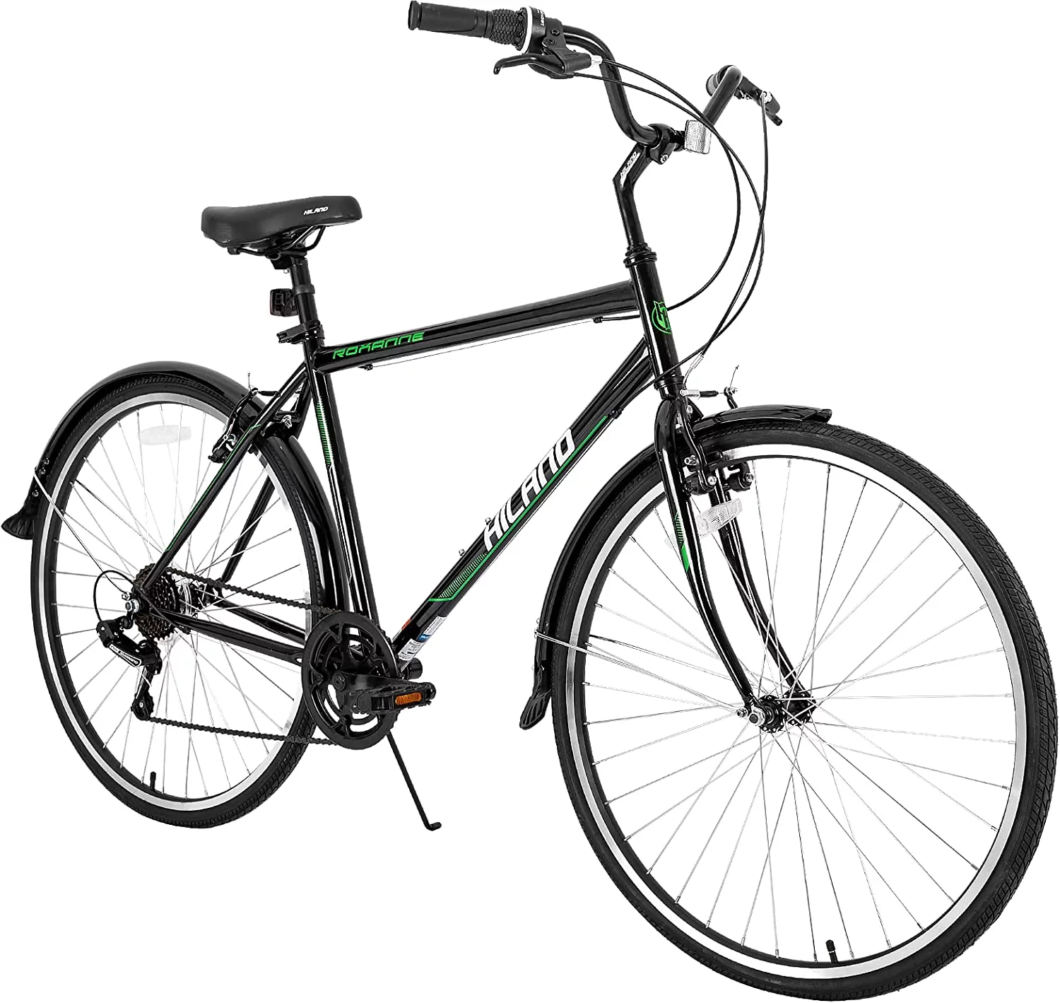 Hiland 700C Hybrid Bike, Step-Over/Step-Through Frame Commuter City Bike, Shimano 7speeds Cruiser Bicycle for Men Women