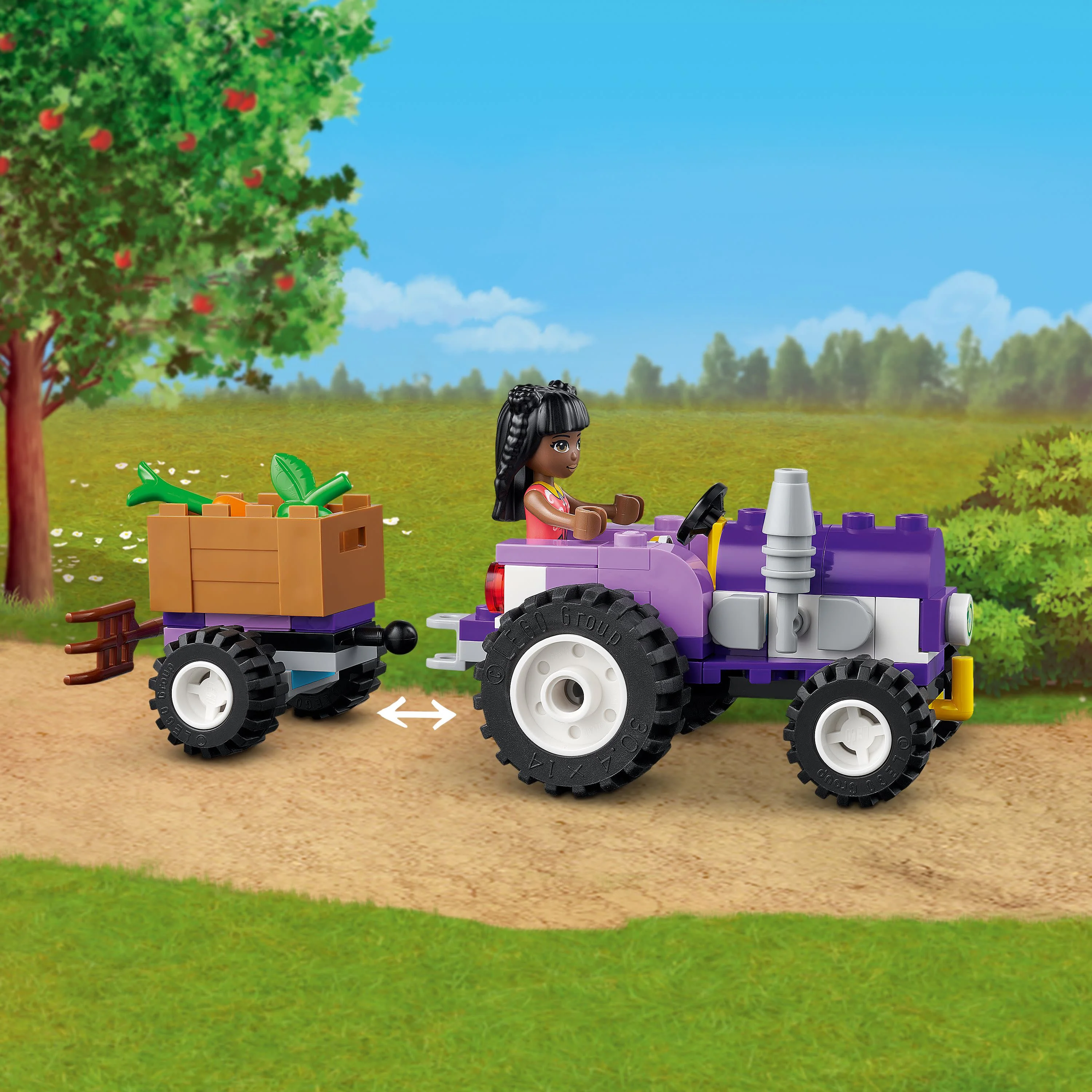 LEGO Friends Organic Farm House Set 41721 with Toy Horse, Stable, Tractor and Trailer plus Animal Figures, for Kids, Girls and Boys Aged 7+