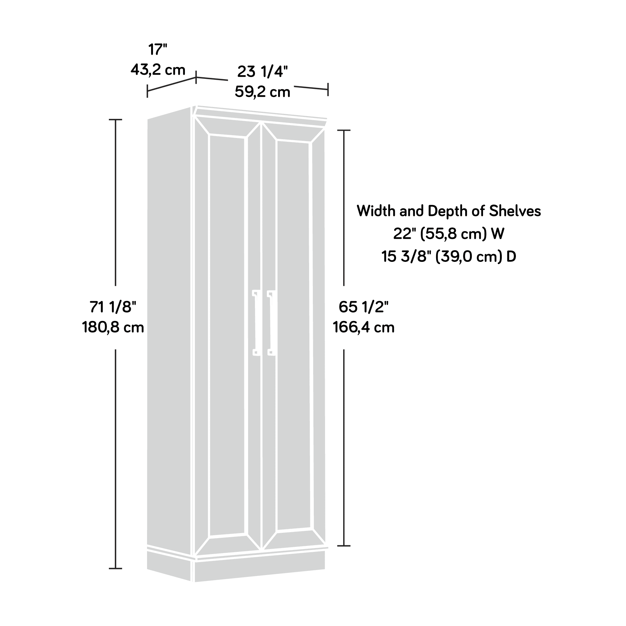 Sauder HomePlus 2-Door Storage Cabinet, Soft White Finish