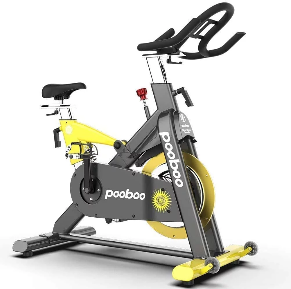 Pooboo Magnetic Exercise Bike Indoor Cycling Bike Stationary 55lbs Flywheel 500lbs