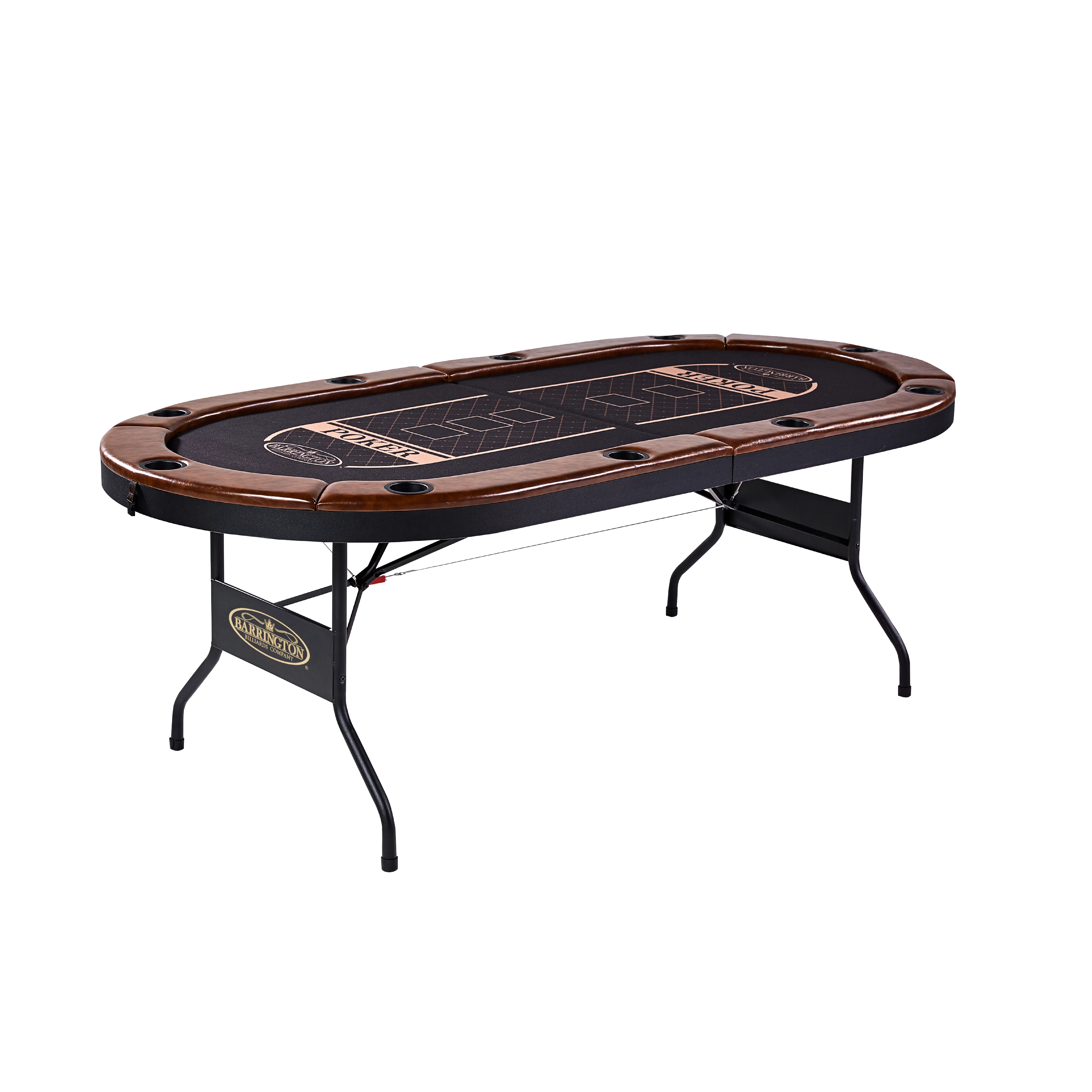 Barrington Premium Charleston 10 Player Brown Poker Table, No Assembly Required