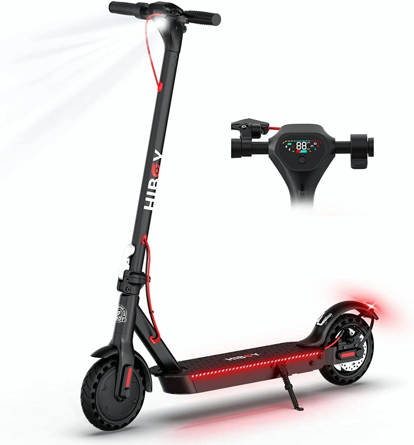 Hiboy KS4 Pro Electric Scooter, 500W Motor, 10″ Honeycomb Tires 25 Miles Long-Range & 19 MPH Portable Commuting Scooter for Adults eScooter Refurbished