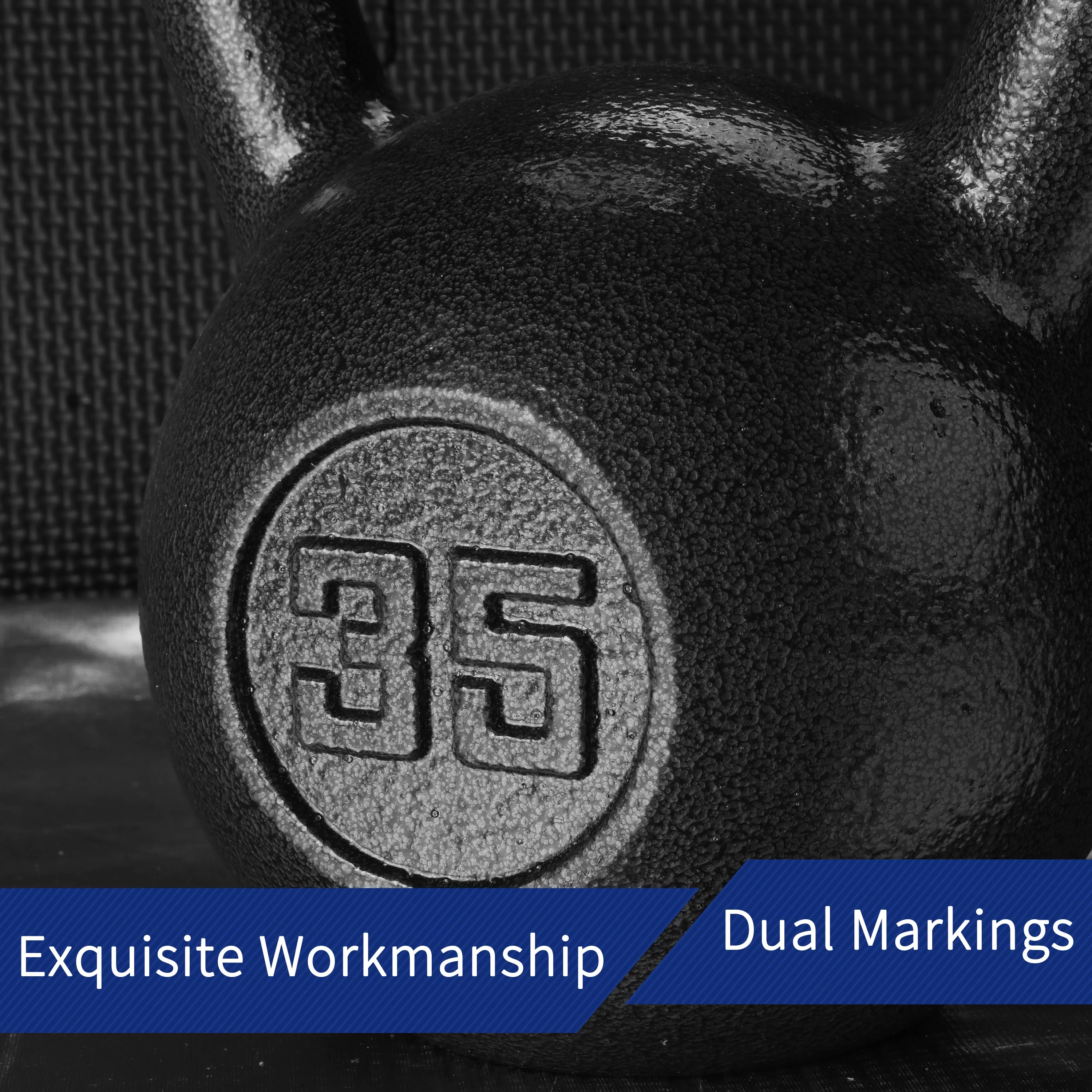 Athletic Works 25lb Kettlebell, Casting Iron, Durable Black Hammertone Finish, Black