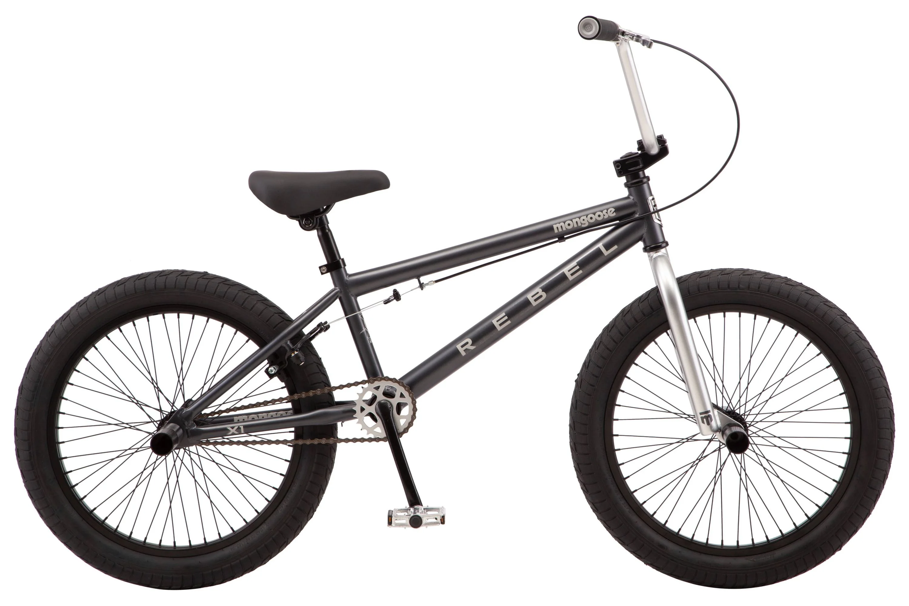 Mongoose Rebel X1 BMX Bike, 20in. Wheels, Boys/Girls, Gray