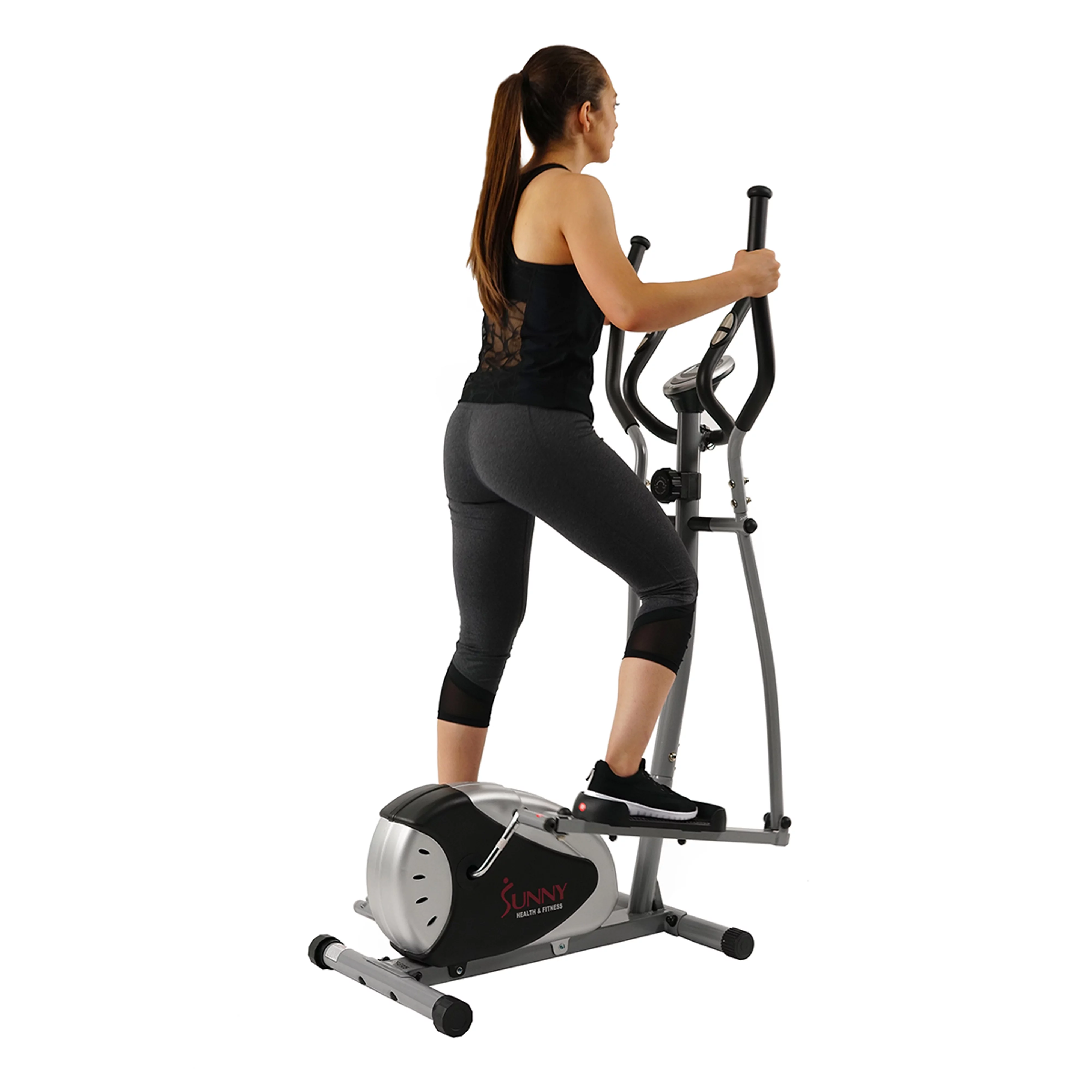 Sunny Health & Fitness Essentials Series Magnetic Smart Elliptical with Exclusive SunnyFit App Enhanced Bluetooth Connectivity – SF-E322902