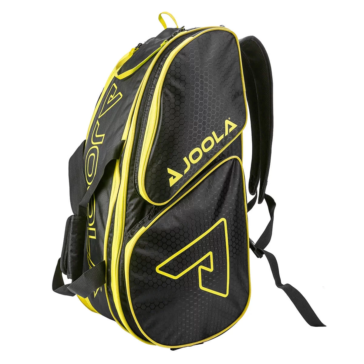 JOOLA Tour Elite Pickleball Bag, Backpack, Duffle Bag for Pickleball and Racket Sports, Black/Yellow