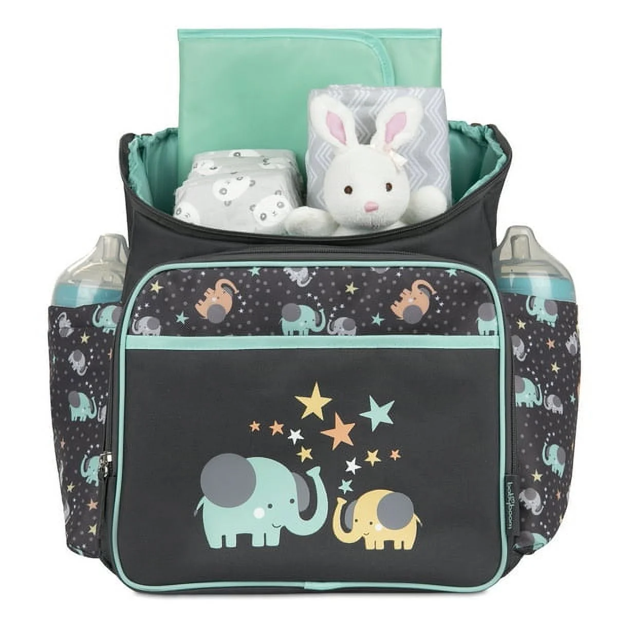 Baby Boom Elephant Print Top Zip Back Pack Unisex Diaper Bag