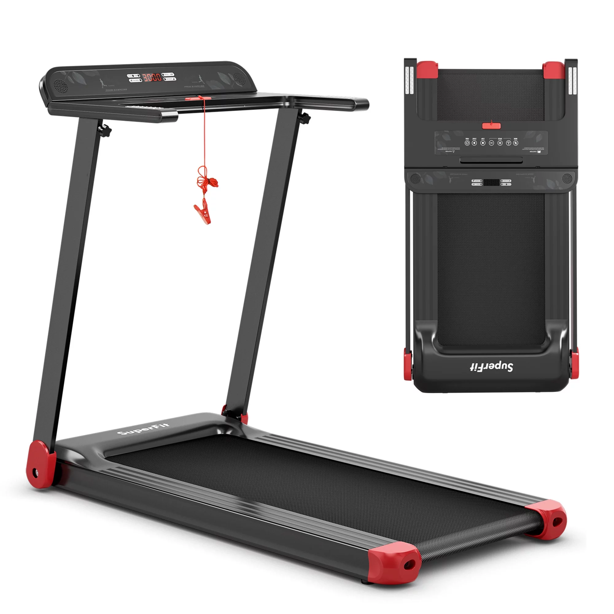 Gymax Electric Folding Treadmill Portable Cardio Running Machine w/ APP Control Red