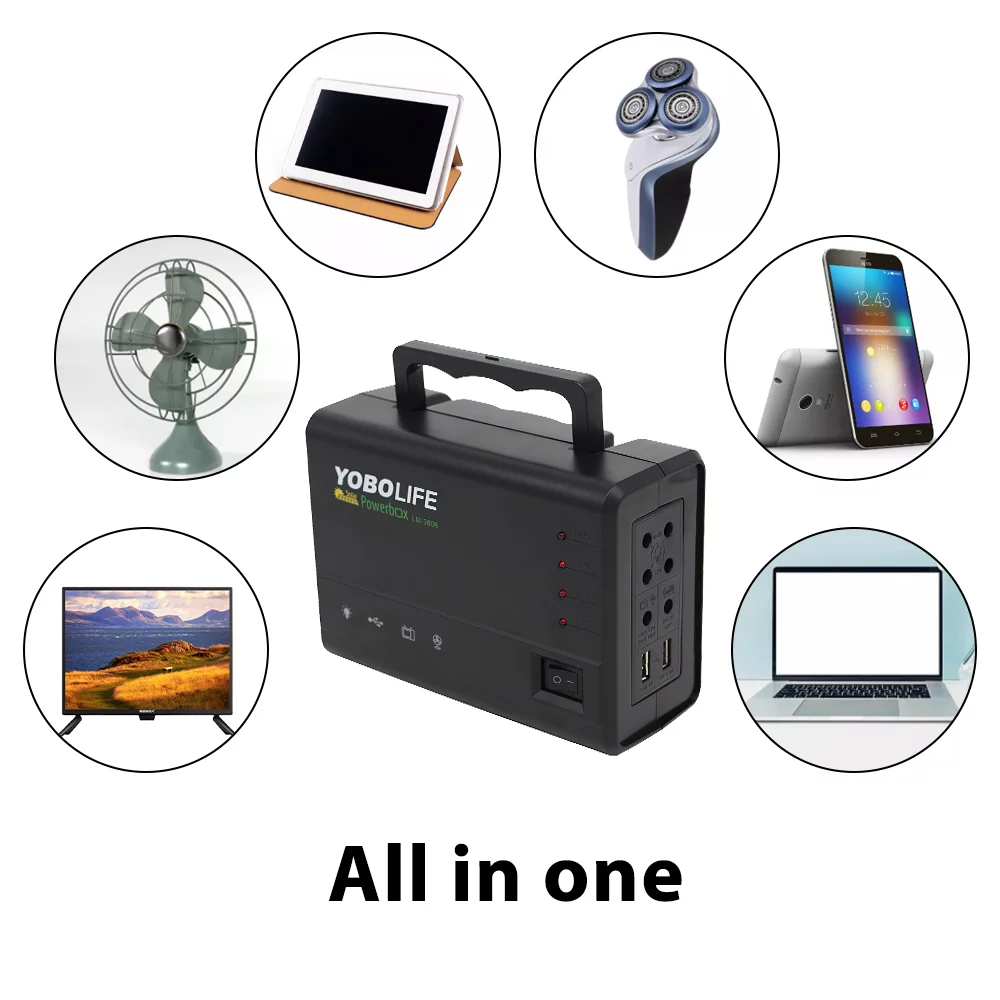 10W Portable Power Station, 5A Solar Generator with 1 DC 12V Ports/2 2.1A USB Ports, Portable Power Bank For Camping Outdoor Family Rv Emergency