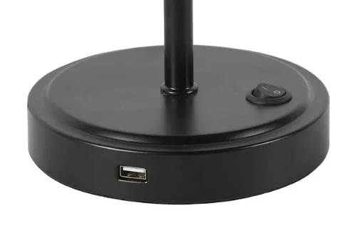 Mainstays 19″ Black Metal Stick Lamp with USB Port, Modern, Adult Use, Door Room Use