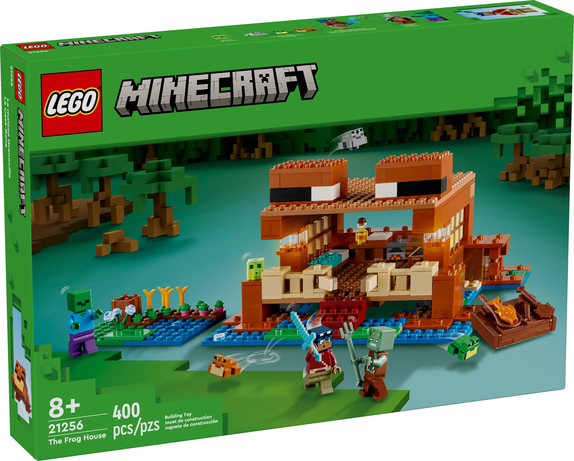 LEGO Minecraft The Frog House Building Toy for Kids, Minecraft Toy featuring Animals, a Toy Boat and Minecraft Mob Figures, Gaming Gift for Girls and Boys Ages 8 and Up, 21256