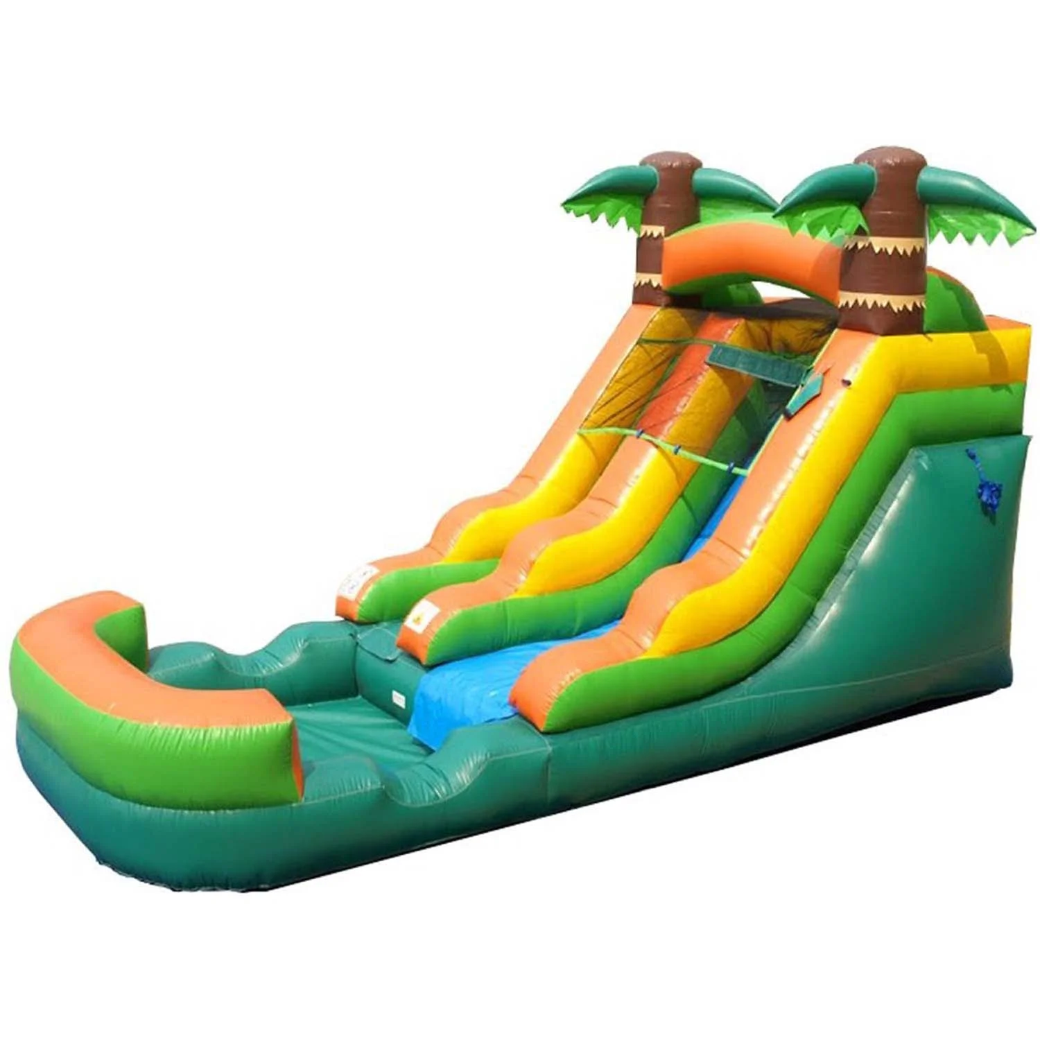 Pogo Bounce House Crossover Kids Inflatable Water Slide, Rainbow, 12 ft, No Blower