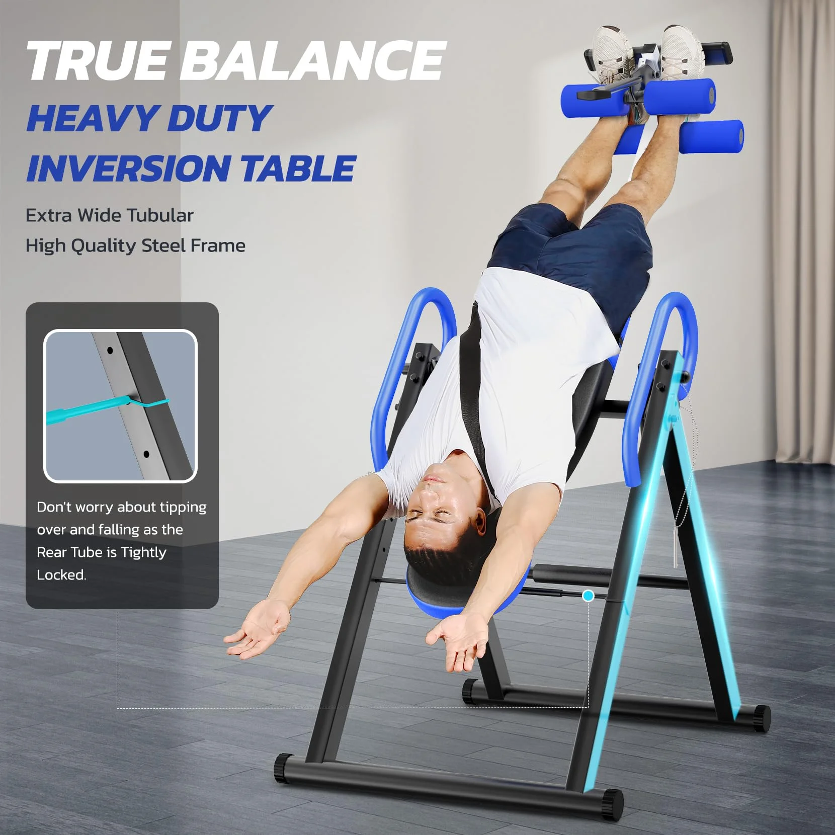 Heavy Duty Inversion Table,300 Lbs Capacity with Adjustable Protective Belt,0??-85??Foldable Save 70% Space Inversion Table for Back Pain Relief,Red