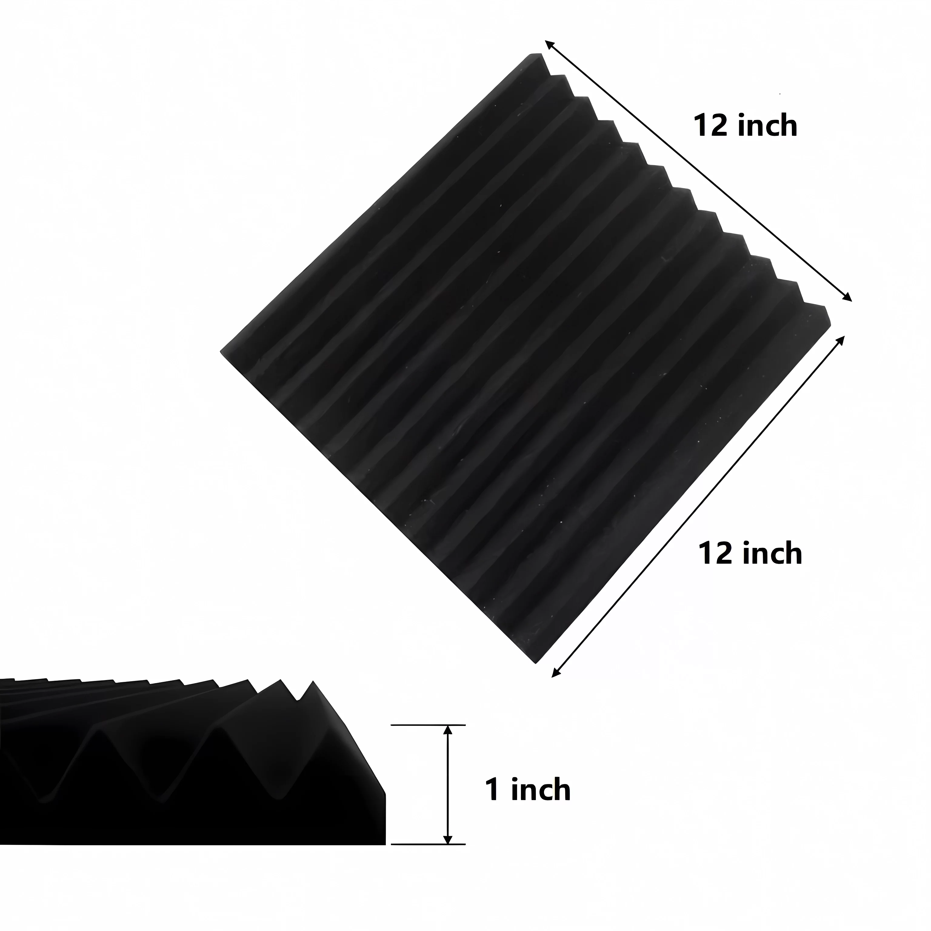 uyoyous 24 Pack Acoustic Panels Studio Soundproofing Foam Wedges Panels, 1″ x 12″ x 12″ Sound Insulation Absorbing, Black