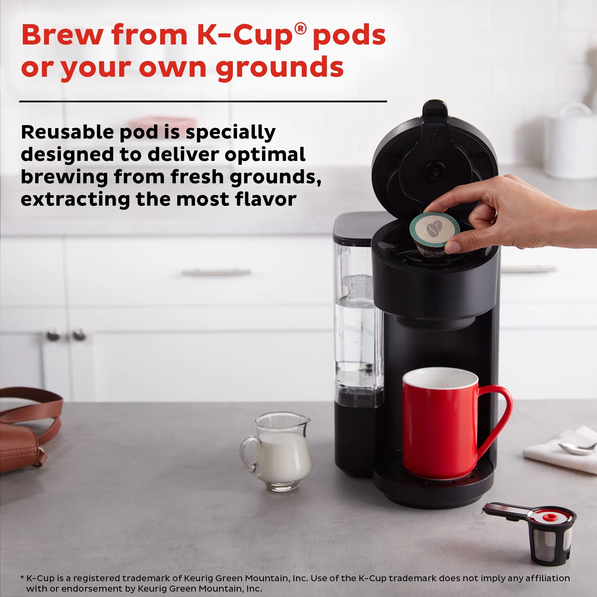 Instant Solo Caf?? 2-in-1 Single Serve Coffee Maker for K-Cup Pods and Ground Coffee, Black