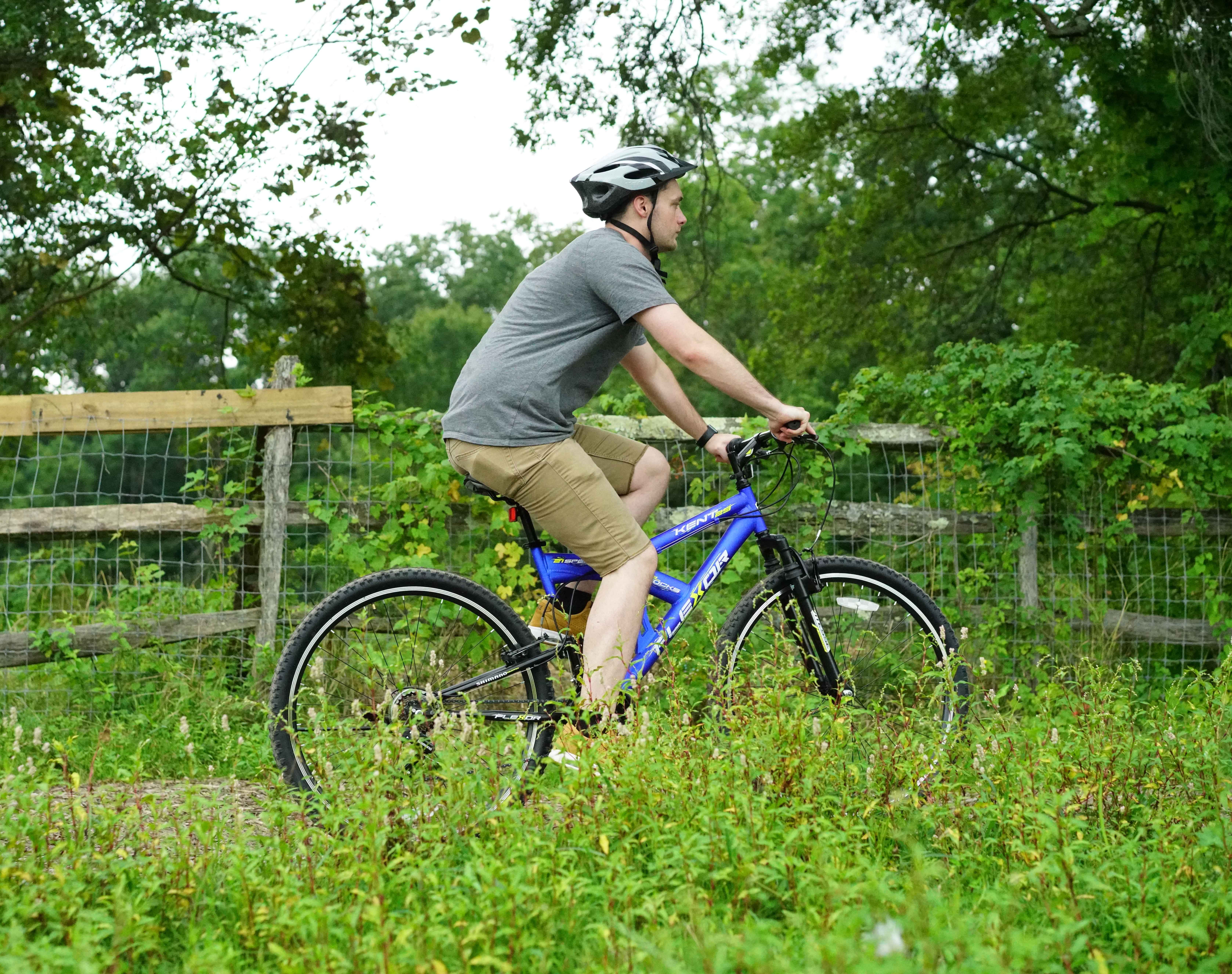 Kent Bicycles 29 in. Flexor Men’s Dual Suspension Mountain Bike, Blue