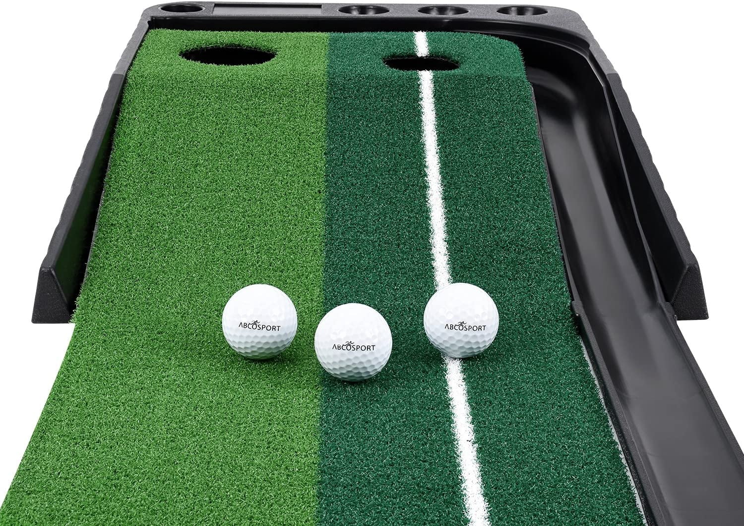 Abcosport Indoor Golf Putting Practice Mat ?C Auto Ball Return Function ?C Life-Like Portable Golf Court Real-Like Grass ?C Extra-Long Golf Mat ?C 3 Bonus Balls