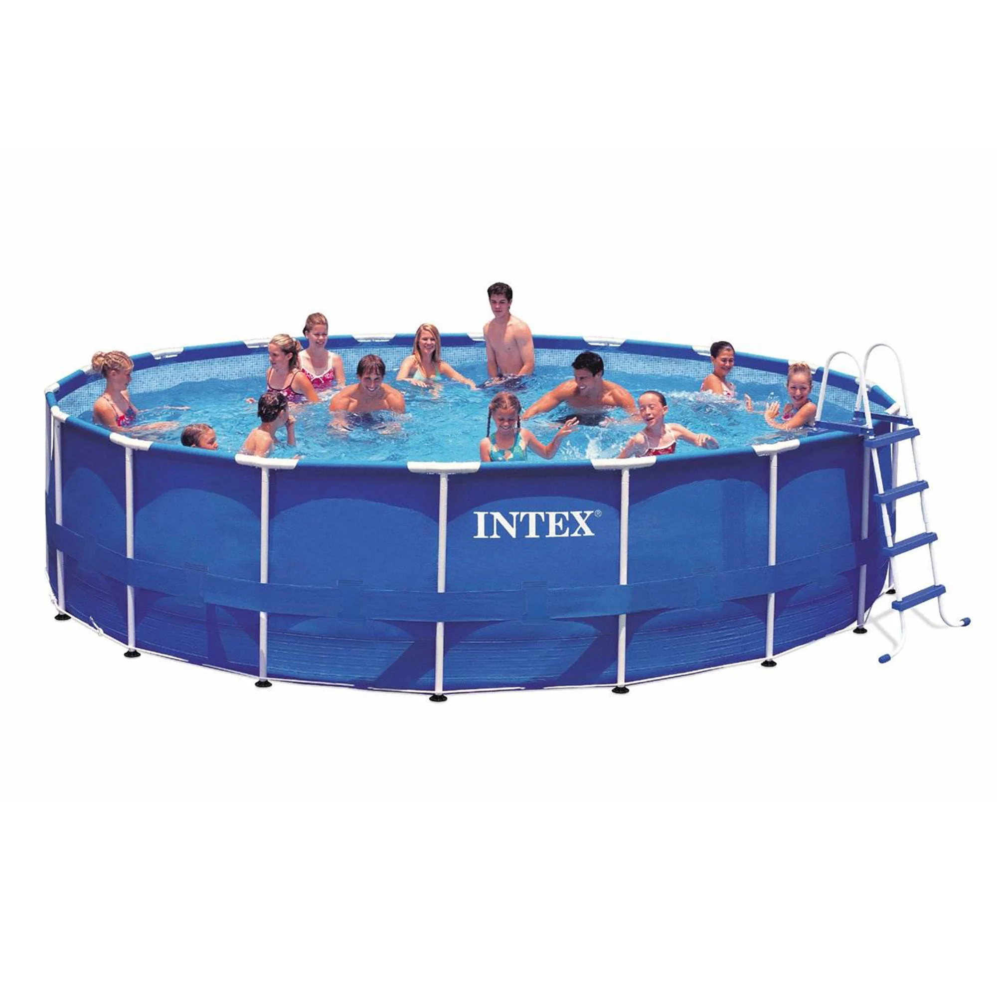 Intex 18ft x 48in Metal Frame Swimming Pool Set with 1,500 GFCI Pump & Filter