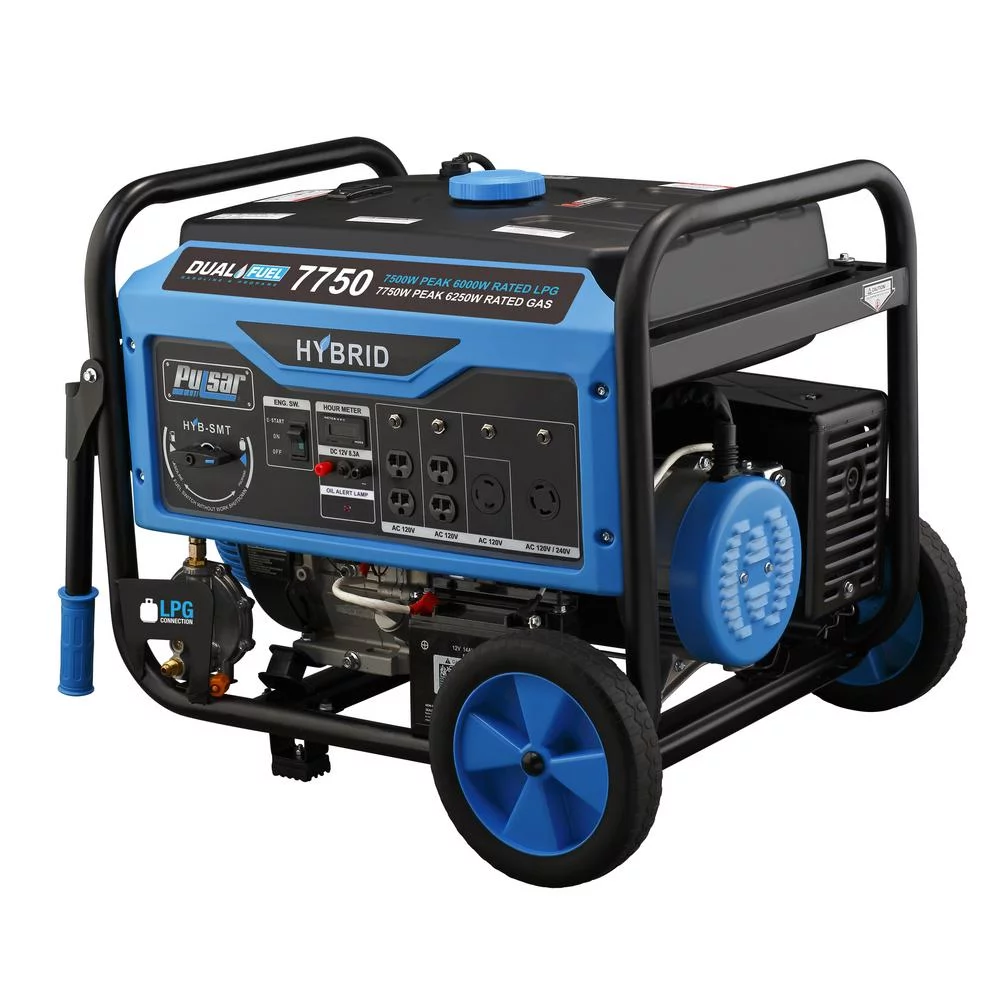 Pulsar 7750-Watt Dual Fuel Portable Generator with Electric Start