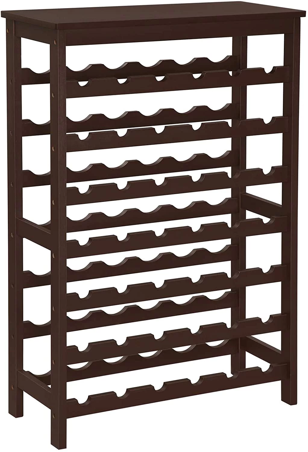 SONGMICS 42-Bottle Wine Rack Free Standing Floor Walnut