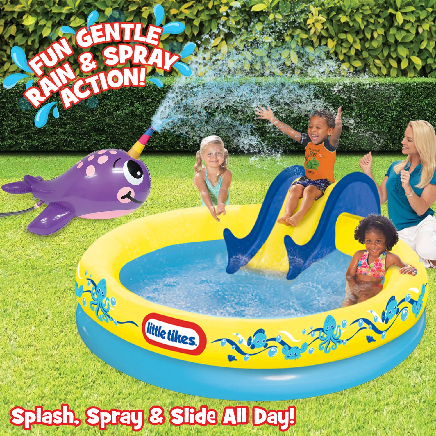 Little Tikes LT Narwhal Spray Pool, Kids ages 3-6