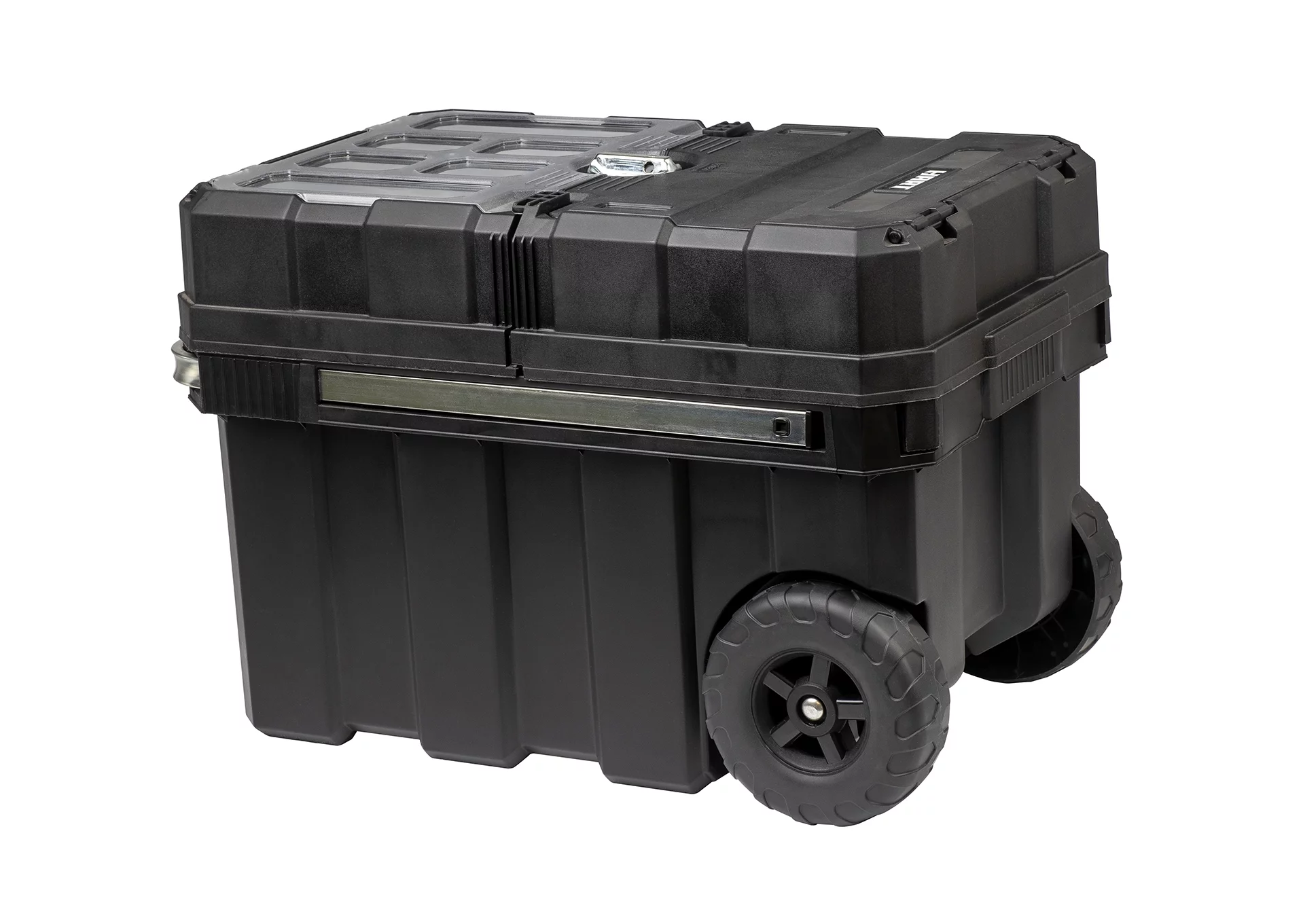 HART 24in Rolling Tool Box, Portable Black Resin Toolbox