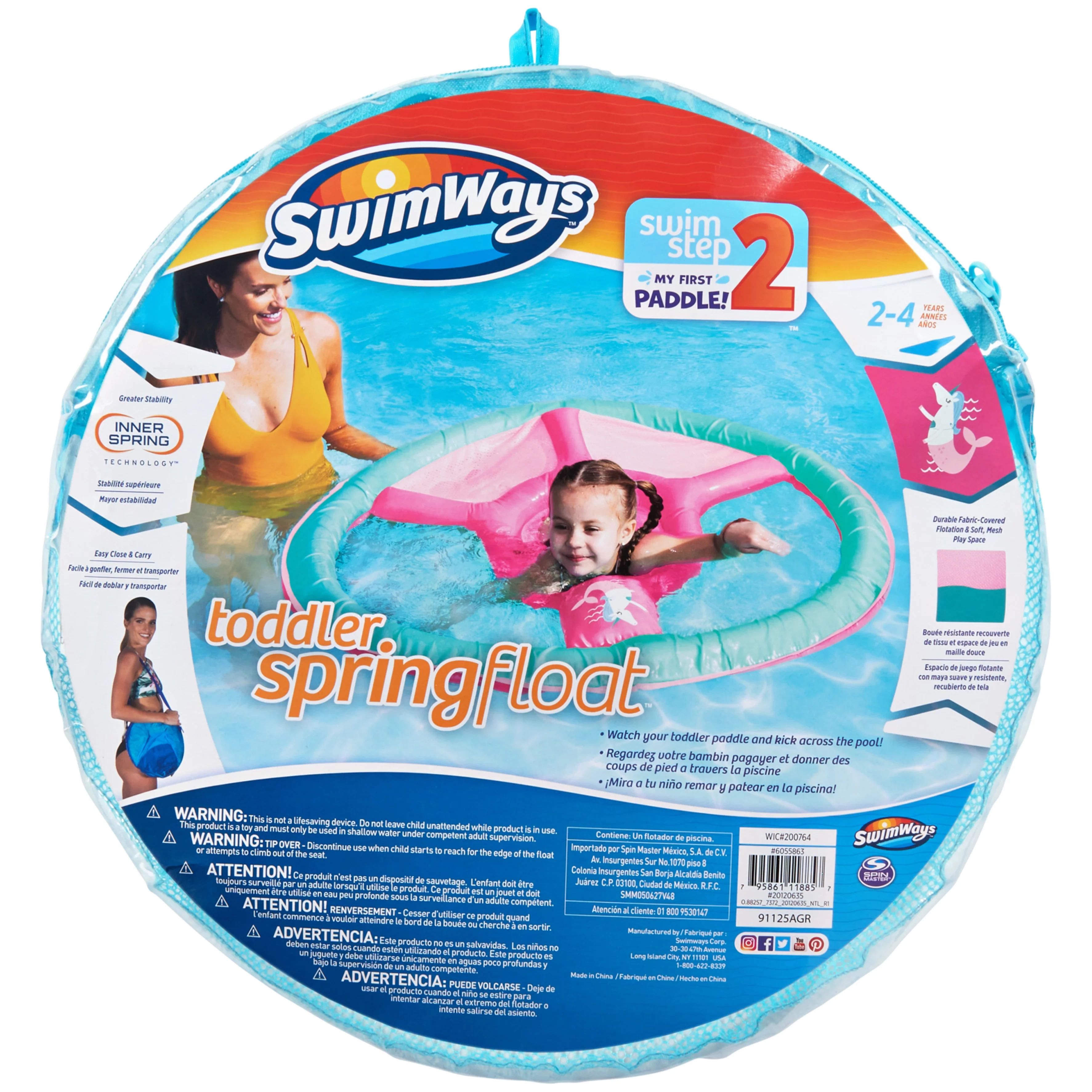 SwimWays Toddler Spring Float for Swimming Pool – Pink