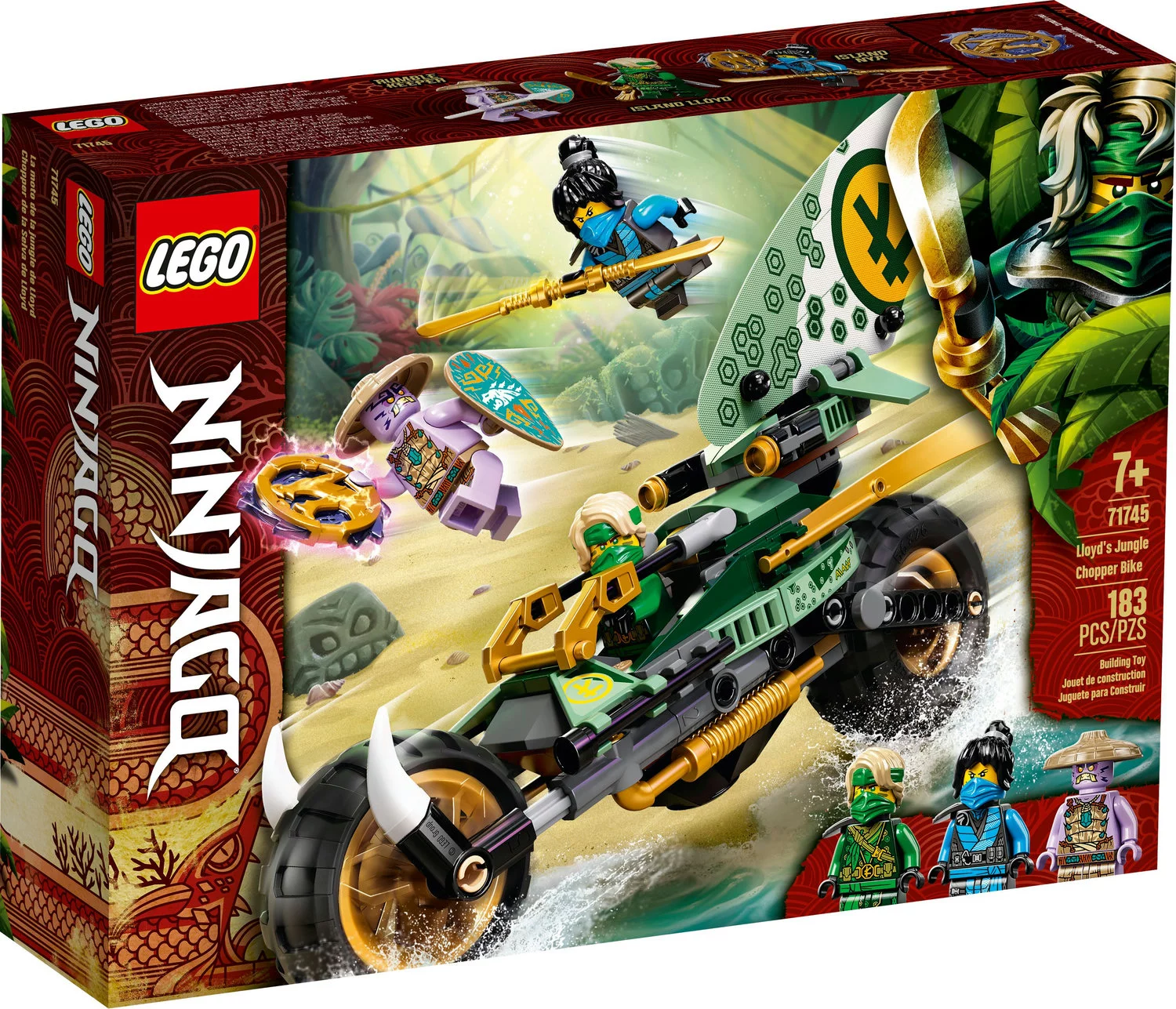 LEGO NINJAGO Lloyd’s Jungle Chopper Bike 71745 Building Toy (183 Pieces)