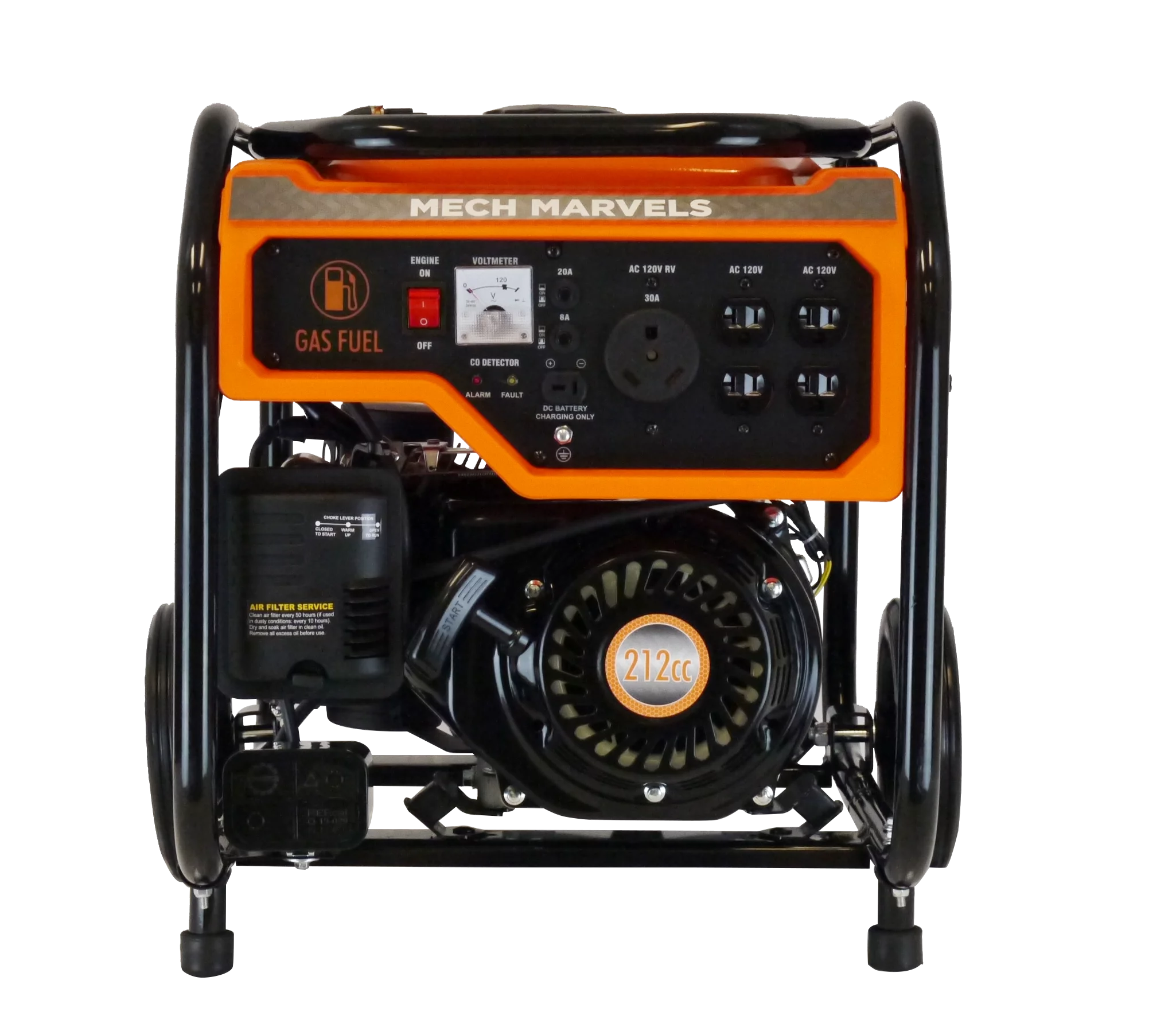 Mech Marvels 4000 Watt Portable Power Generator, RV Outlet, CO Detect, CARB Compliant, MM4350C