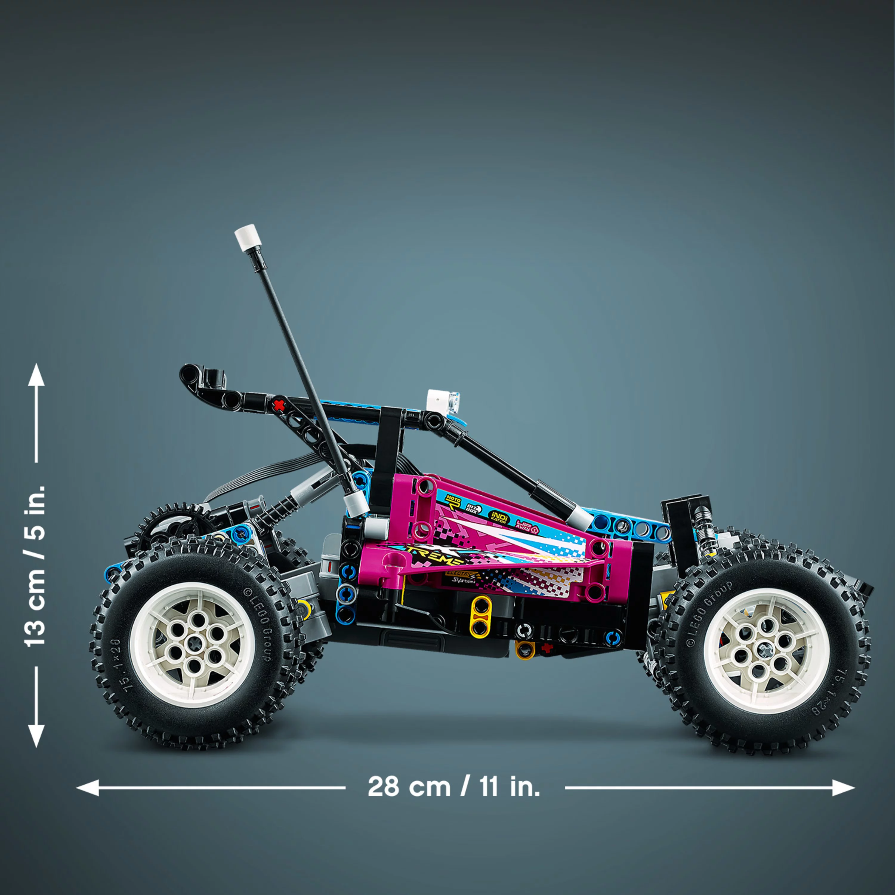 LEGO Technic Off-Road Buggy 42124 Model Building Toy; App-Controlled Retro RC Buggy Toy (374 Pieces)