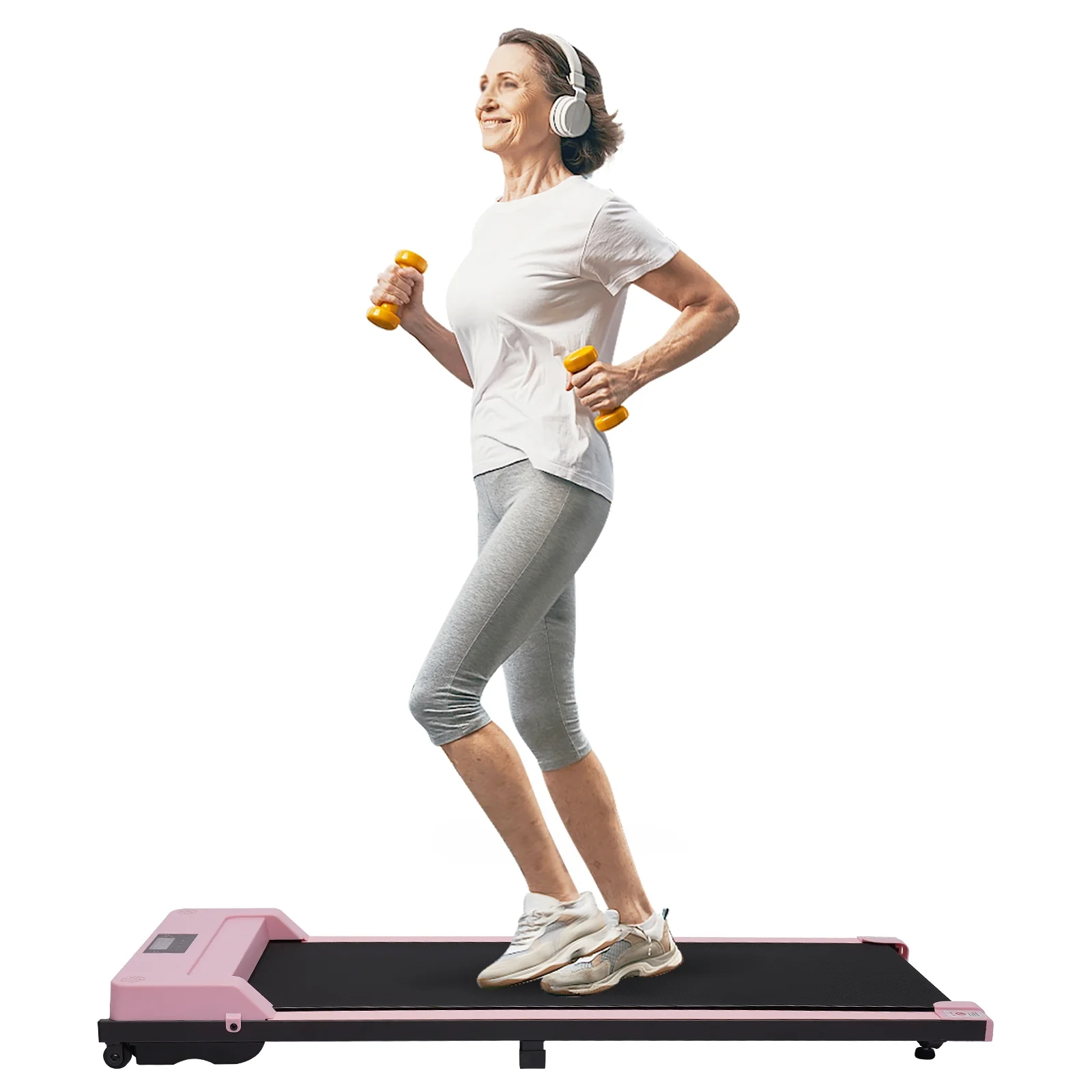 Aiqidi 1.0HP Under Desk Electric Treadmill Walking Jogging Running Fitness Machine w/Bluetooth LED Display Remote for Home Office