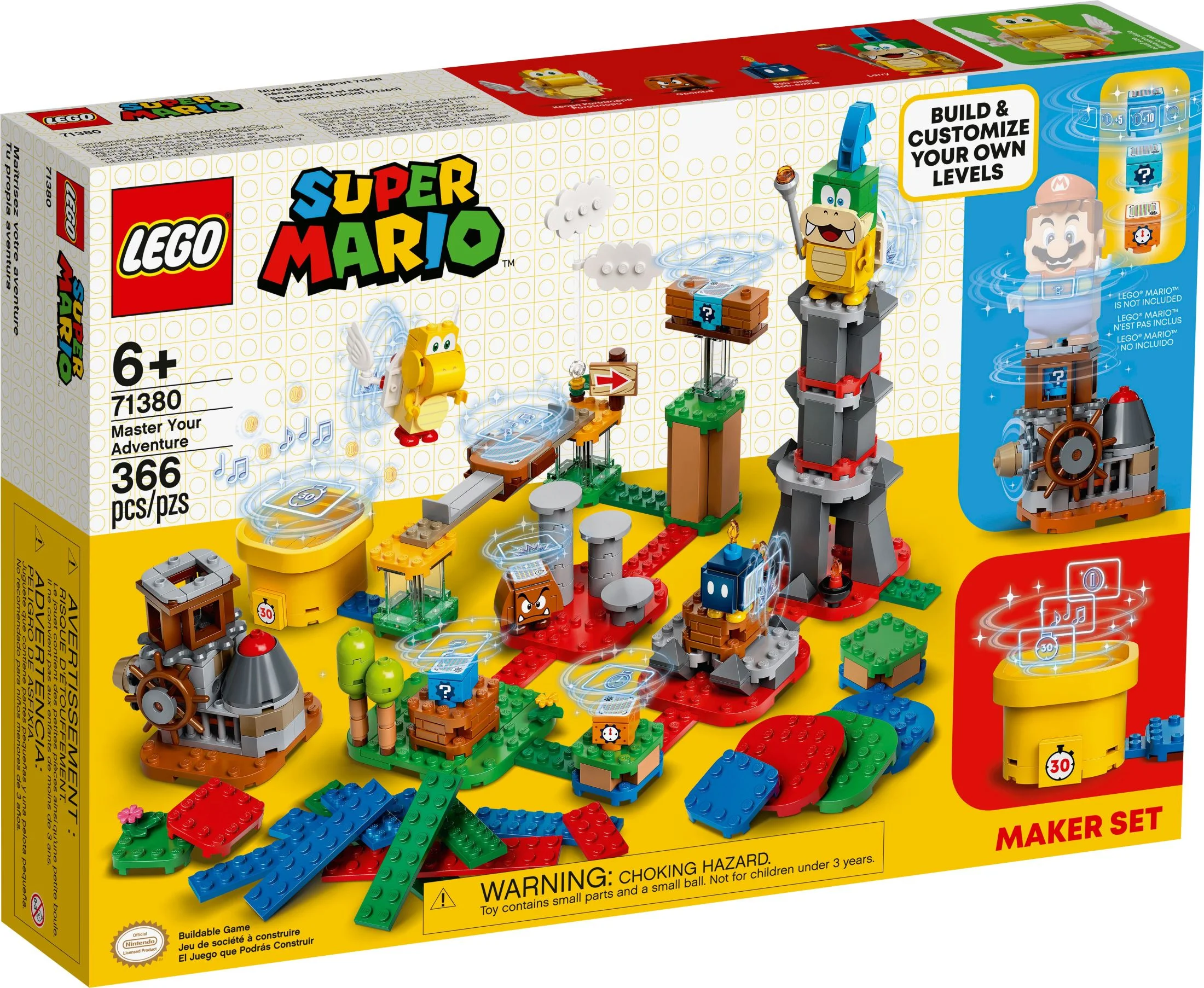 LEGO Super Mario Master Your Adventure Maker Set 71380 Building Kit; Collectible Gift Toy Playset for Creative Kids (366 Pieces)